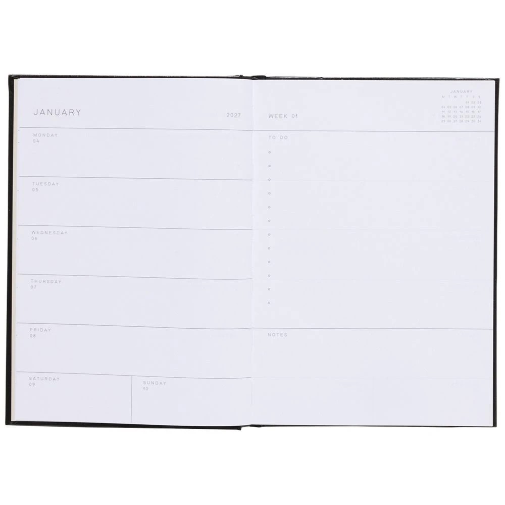 5 Officeworks A5 Week to View 2027 Diary Black, 5 of 7