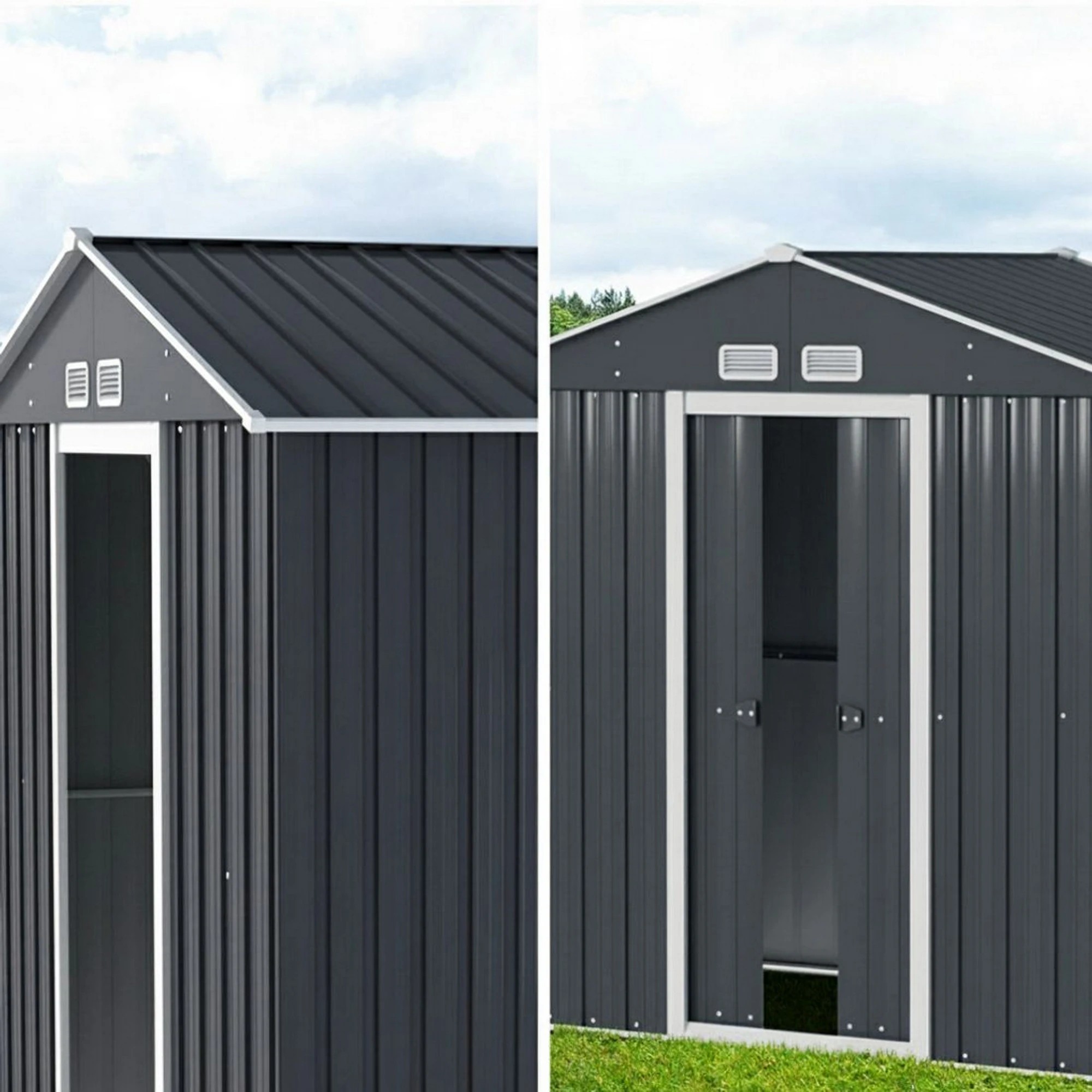 6 Giantz Garden Shed Outdoor Storage Tool Workshop House Shelter Sliding Door - Grey, 6 of 7