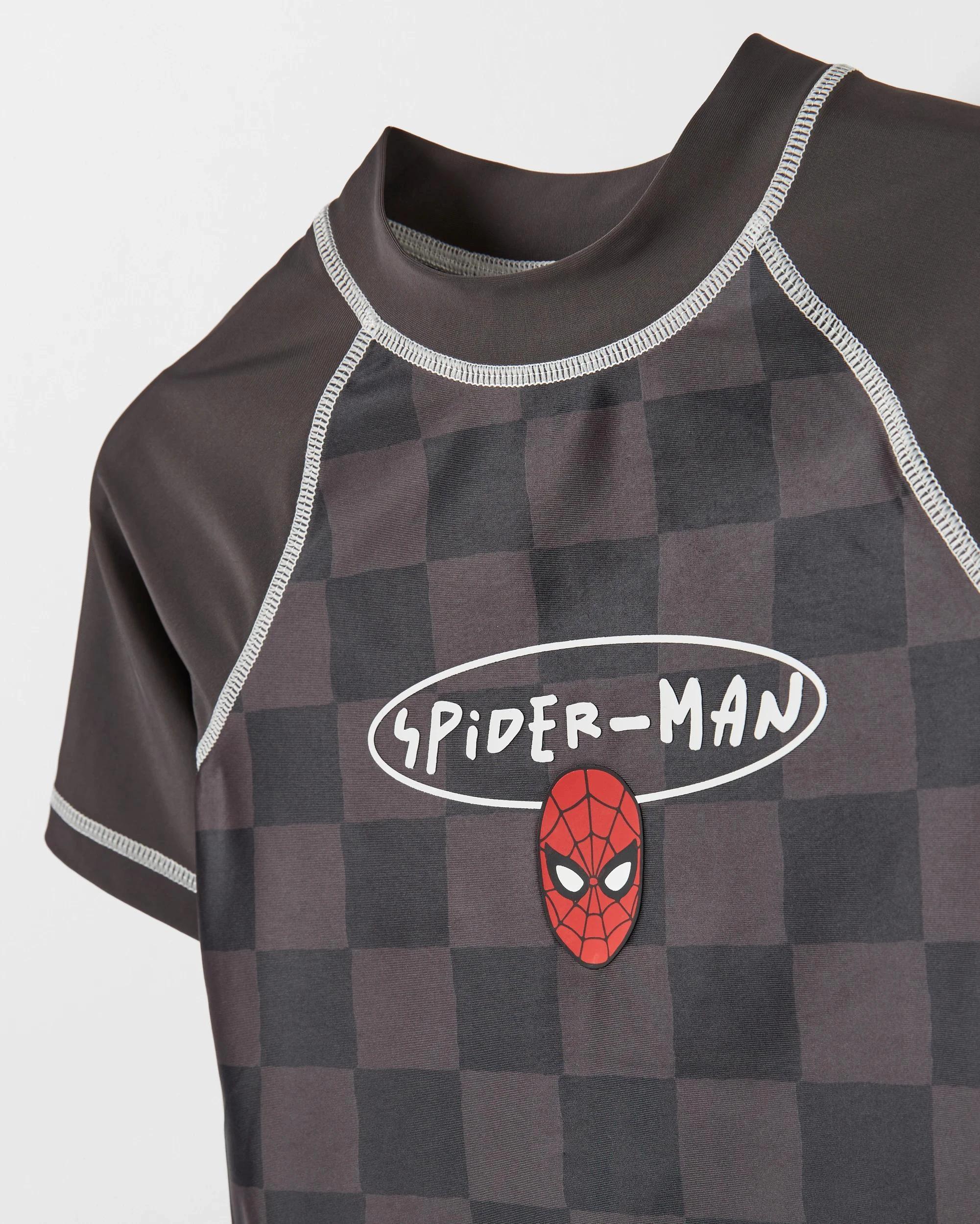2 Spider-Man Checkered Swim Rash Vest CHARCOAL, 2 of 2