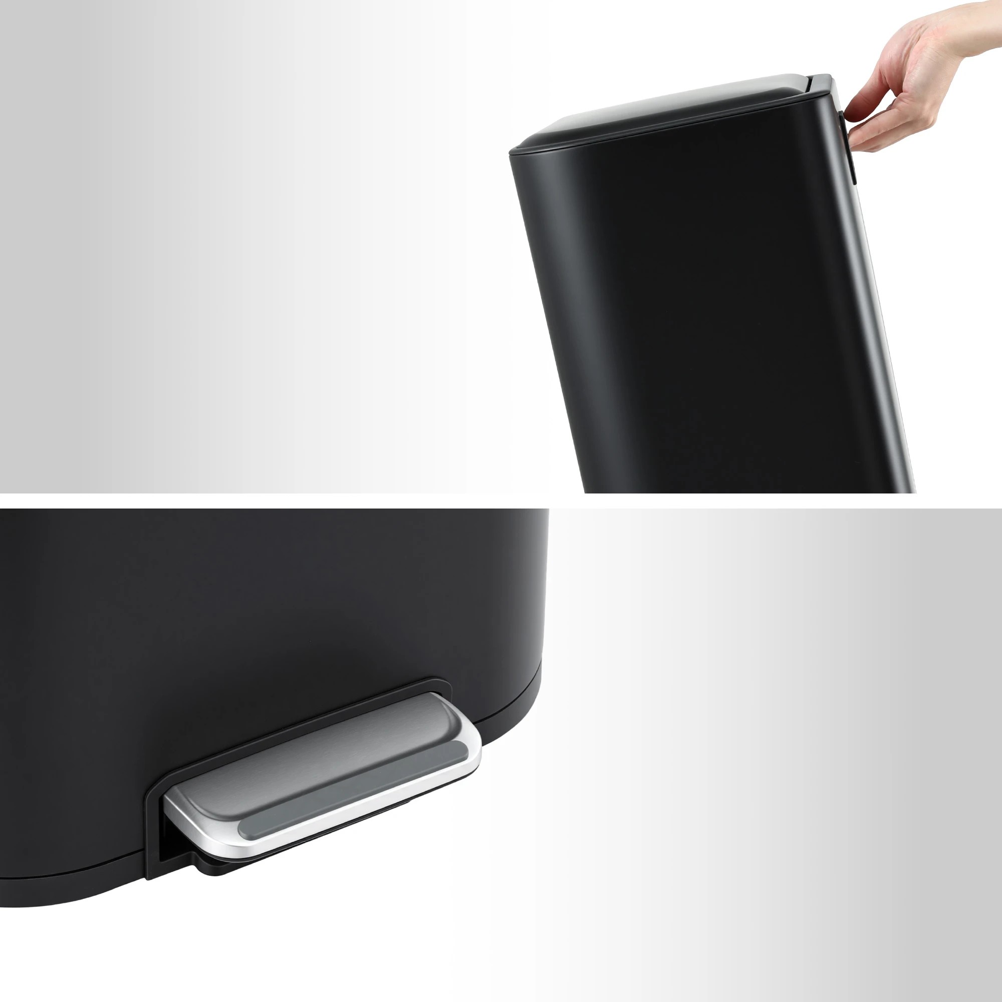 8 Cefito 40L Kitchen Trash Can Pedal Bin Rubbish Bin Steel Soft-Close Lid - Black, 8 of 9