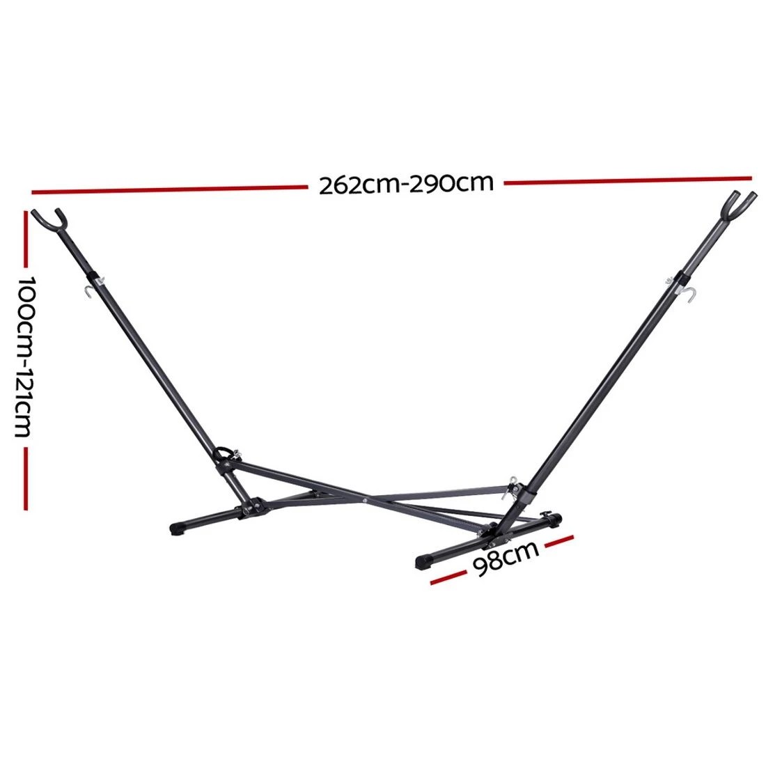 1 Gardeon Hammock Bed Stand Steel Frame Outdoor Indoor - Black, 1 of 5