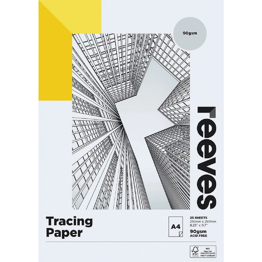 1 Reeves Tracing Pad 90gsm 25 Sheets A4, 1 of 1