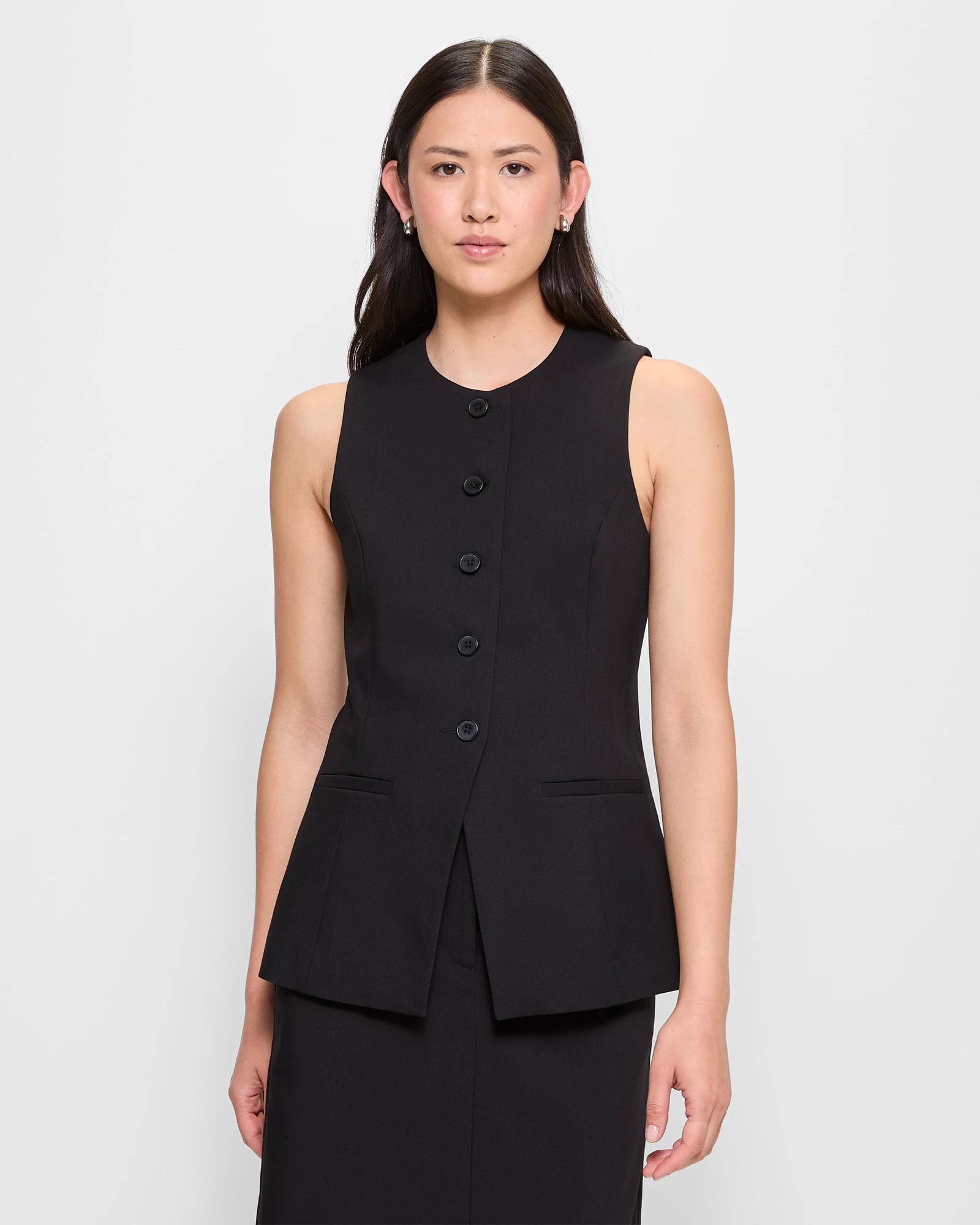 1 Classic Longline Waistcoat - Preview BLACK, 1 of 5