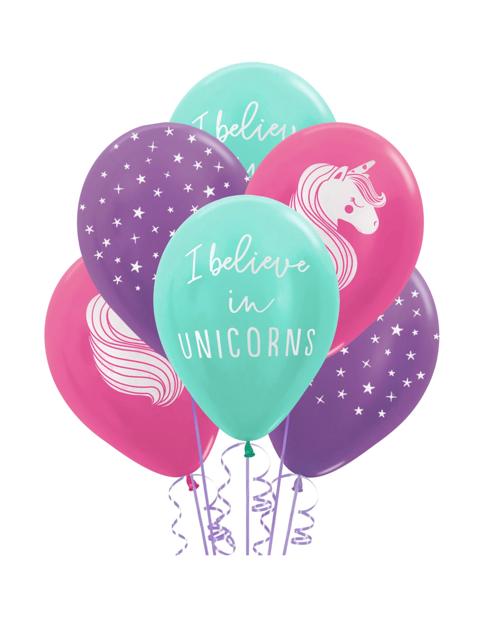 1 Artwrap Unicorn Sparkle and Stars Balloons Pack of 10 - Pink, 1 of 3