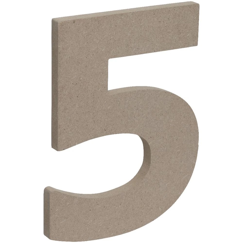 3 Born Wooden Number 5 20cm, 3 of 3