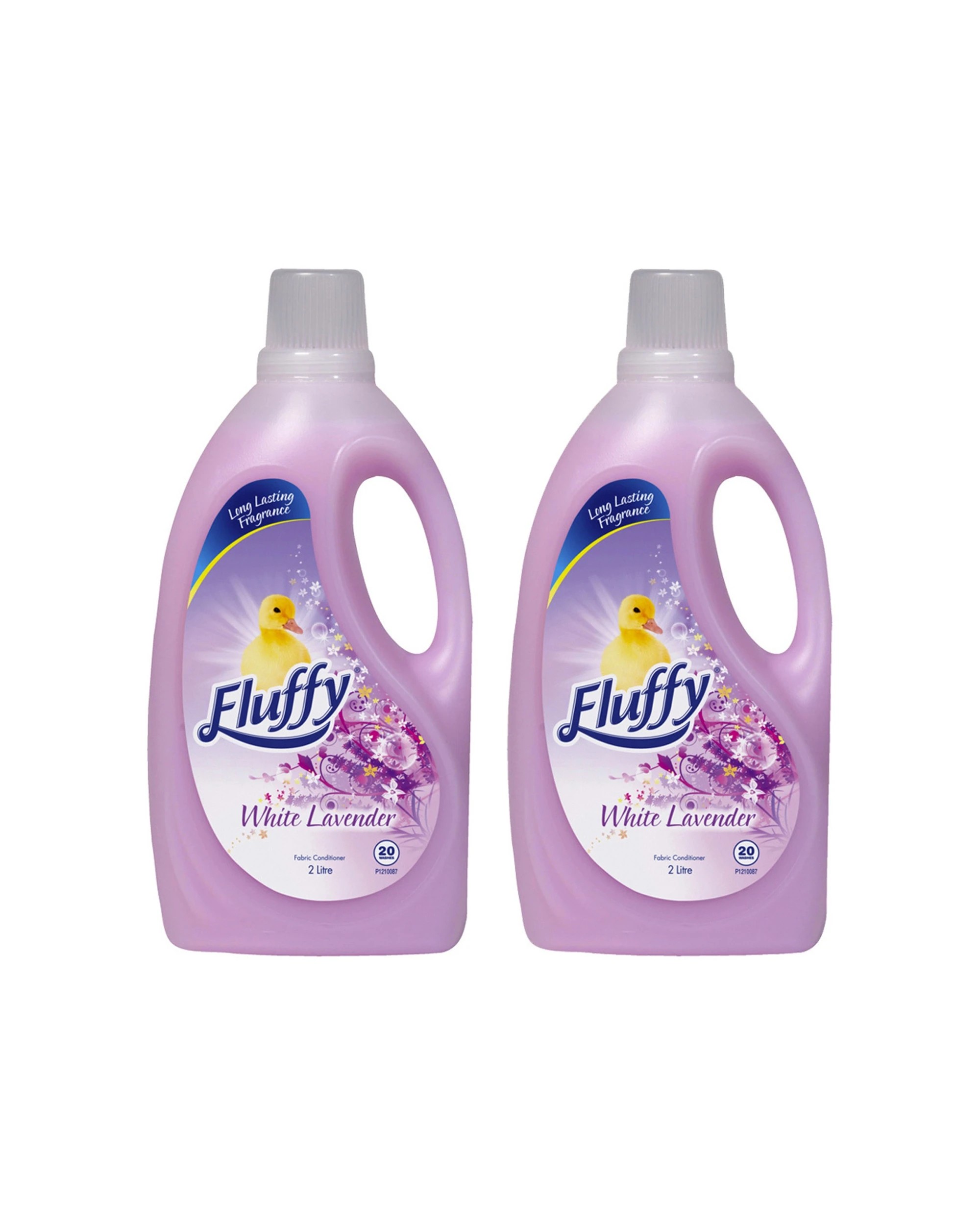 1 Fluffy 2PK 2L Fabric Conditioner White Lavender Long Lasting Fragrance - Pink, 1 of 1