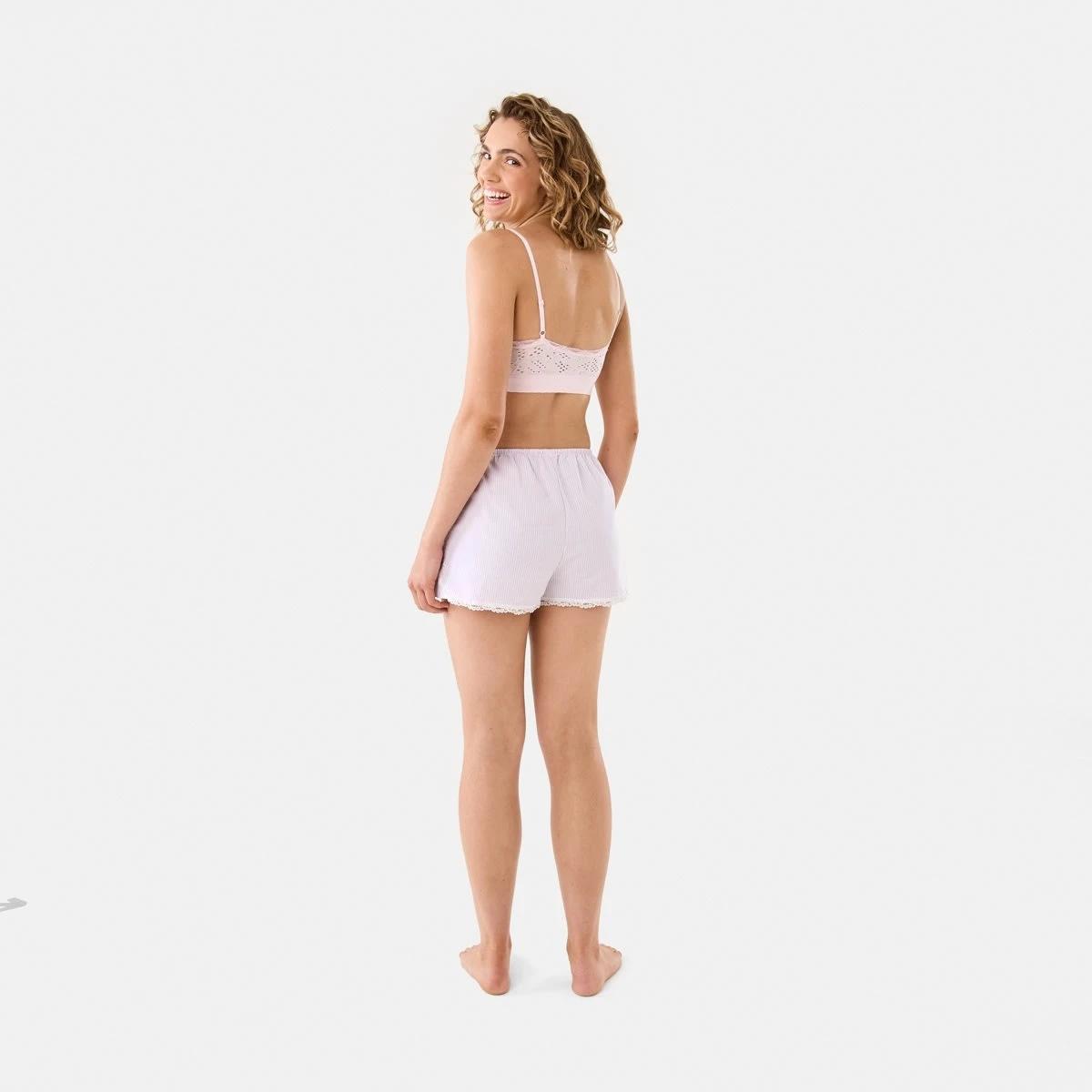 4 Stripe Lace Trim Shorts STRIPE PINK BALLERINA, 4 of 8