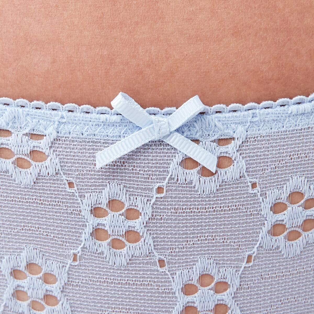 5 Co-ordinated Broderie Cheeky Bikini Briefs HALOGEN BLUE, 5 of 9