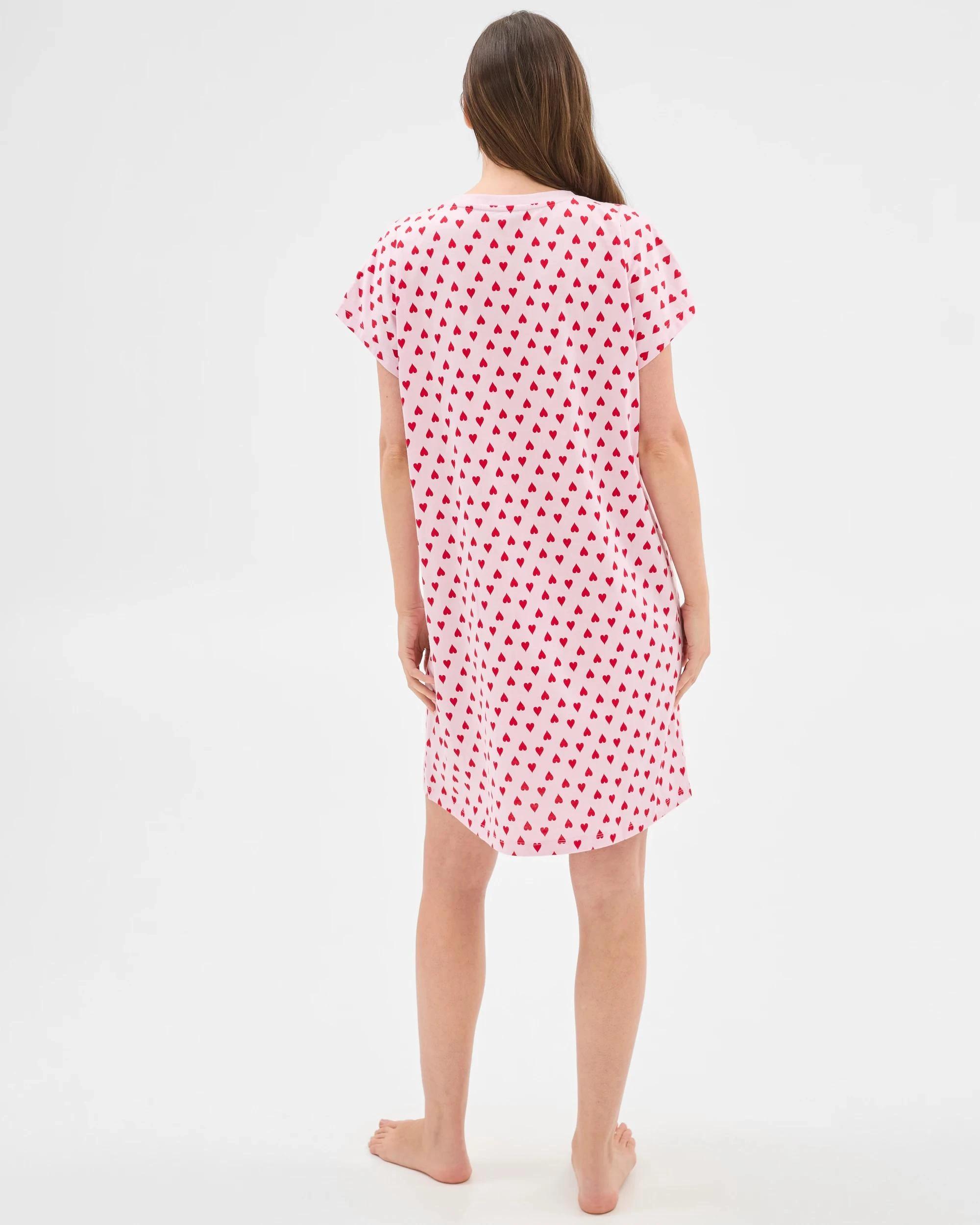 6 Target Woman Australian Cotton T-Shirt Nightie PINK HEART, 6 of 6