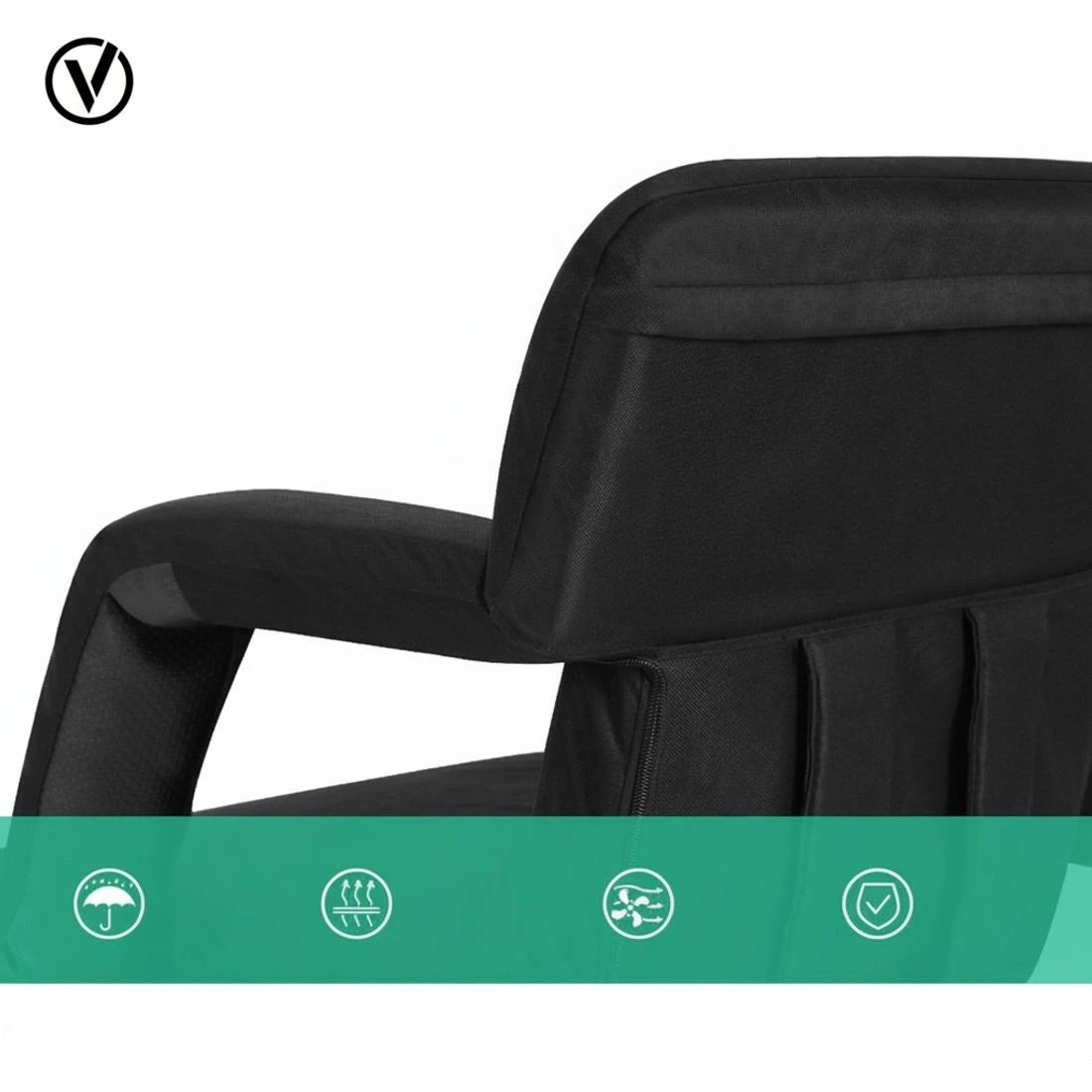 5 Artiss Floor Lounge Sofa Bed With Armrest Heated Cushion - Black, 5 of 6