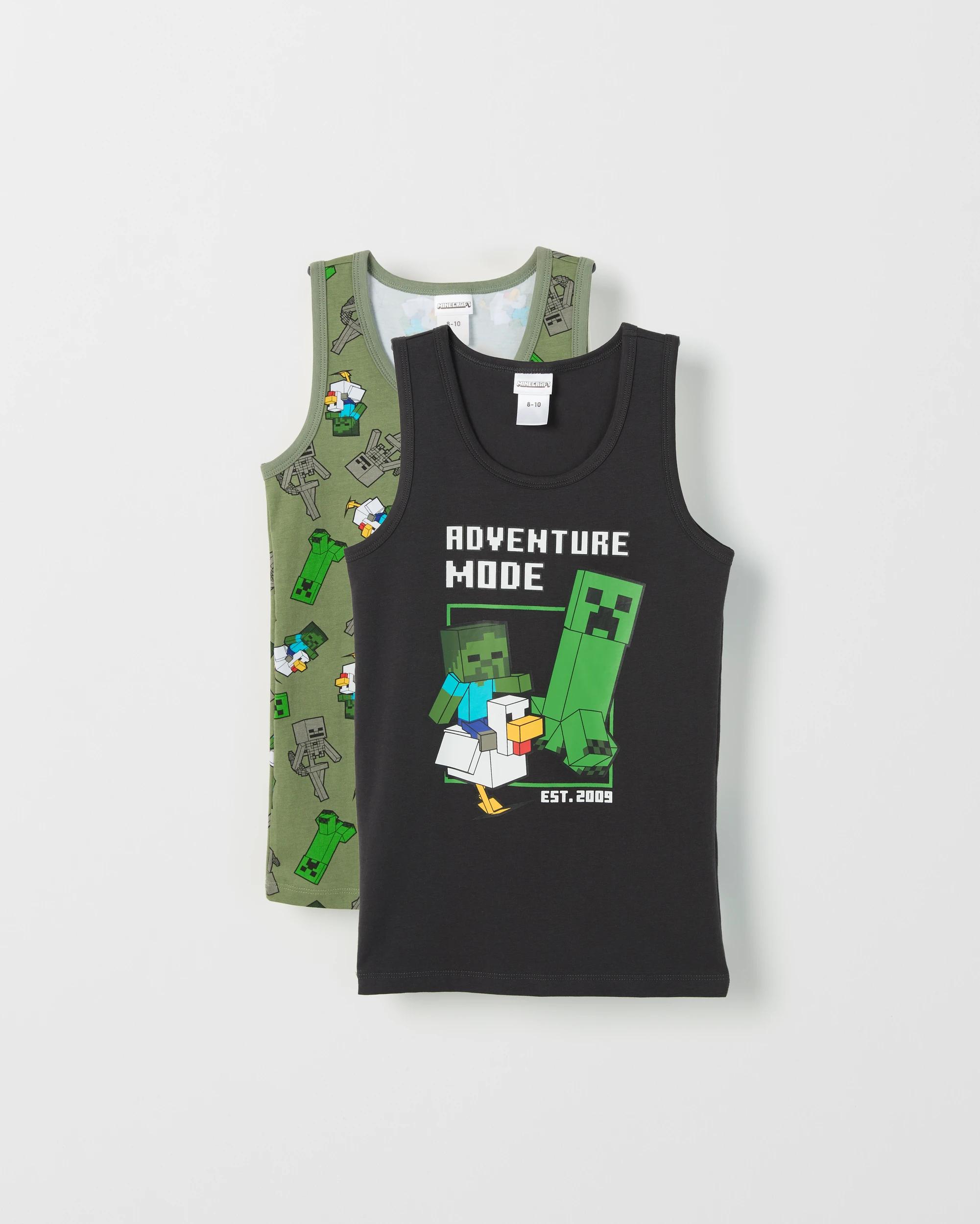 1 Minecraft Australian Cotton 2 Pack Boys Singlets MINECRAFT, 1 of 4