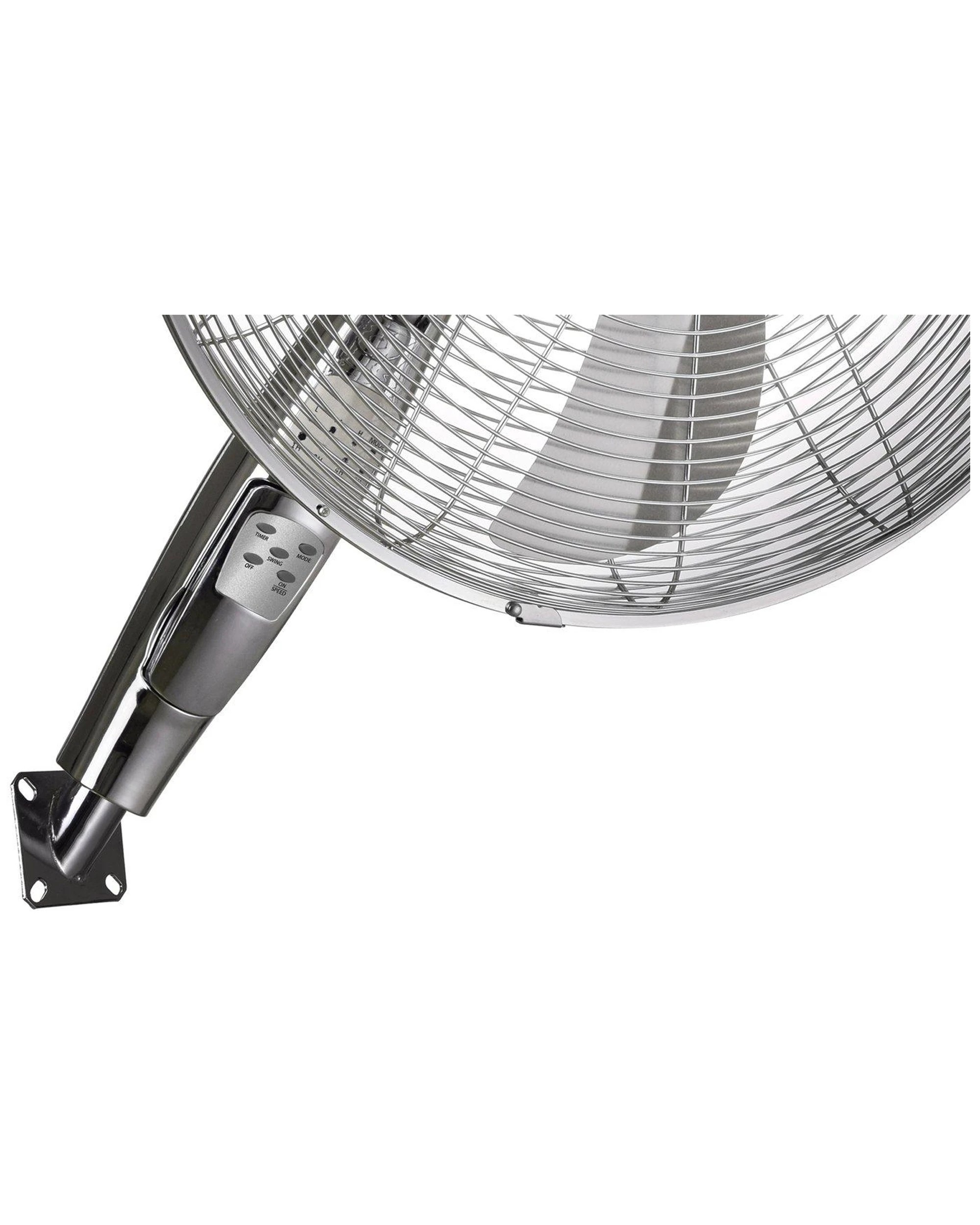 2 Heller 40cm Chrome Wall Mounted Fan 3 Speed Oscillating Tilt/hanging W/ Remote
 - Silver, 2 of 3
