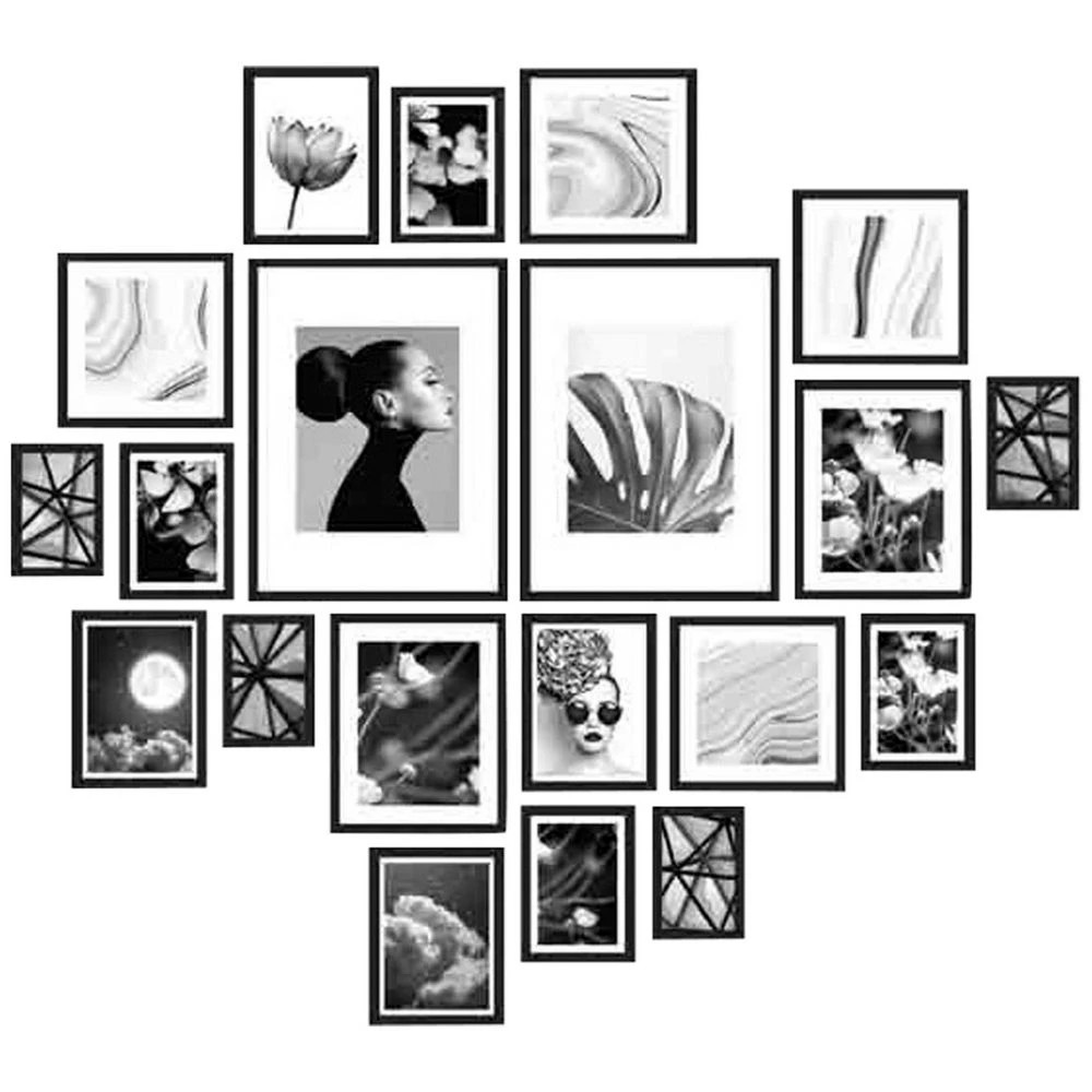 1 Cooper & Co Instant Gallery Wall Frame Set 20 Piece Black, 1 of 4