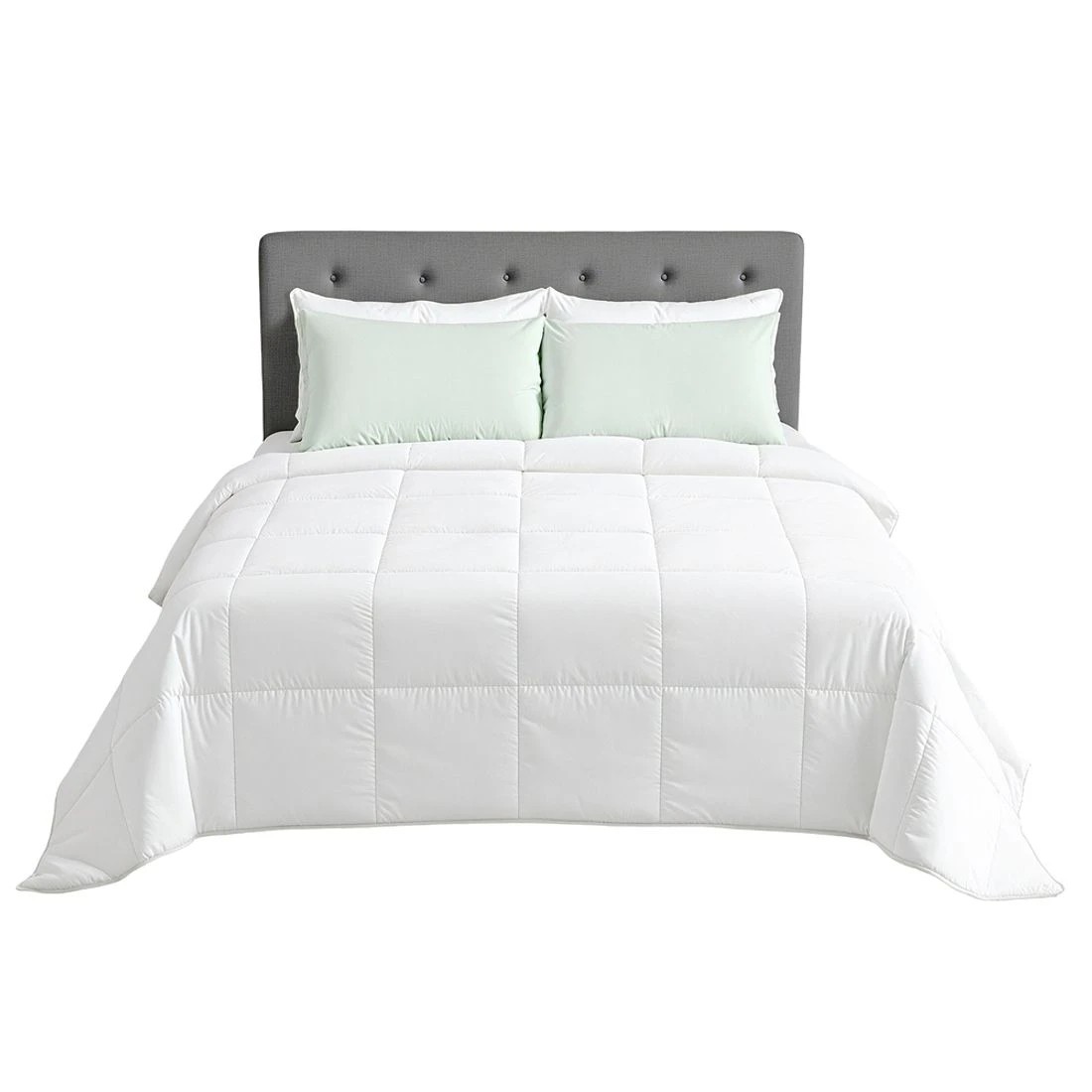 3 Giselle Bedding 200GSM Bamboo Quilt Summer Quilts All Season Doona Duvet Lightweight - Super King Bed - White, 3 of 9