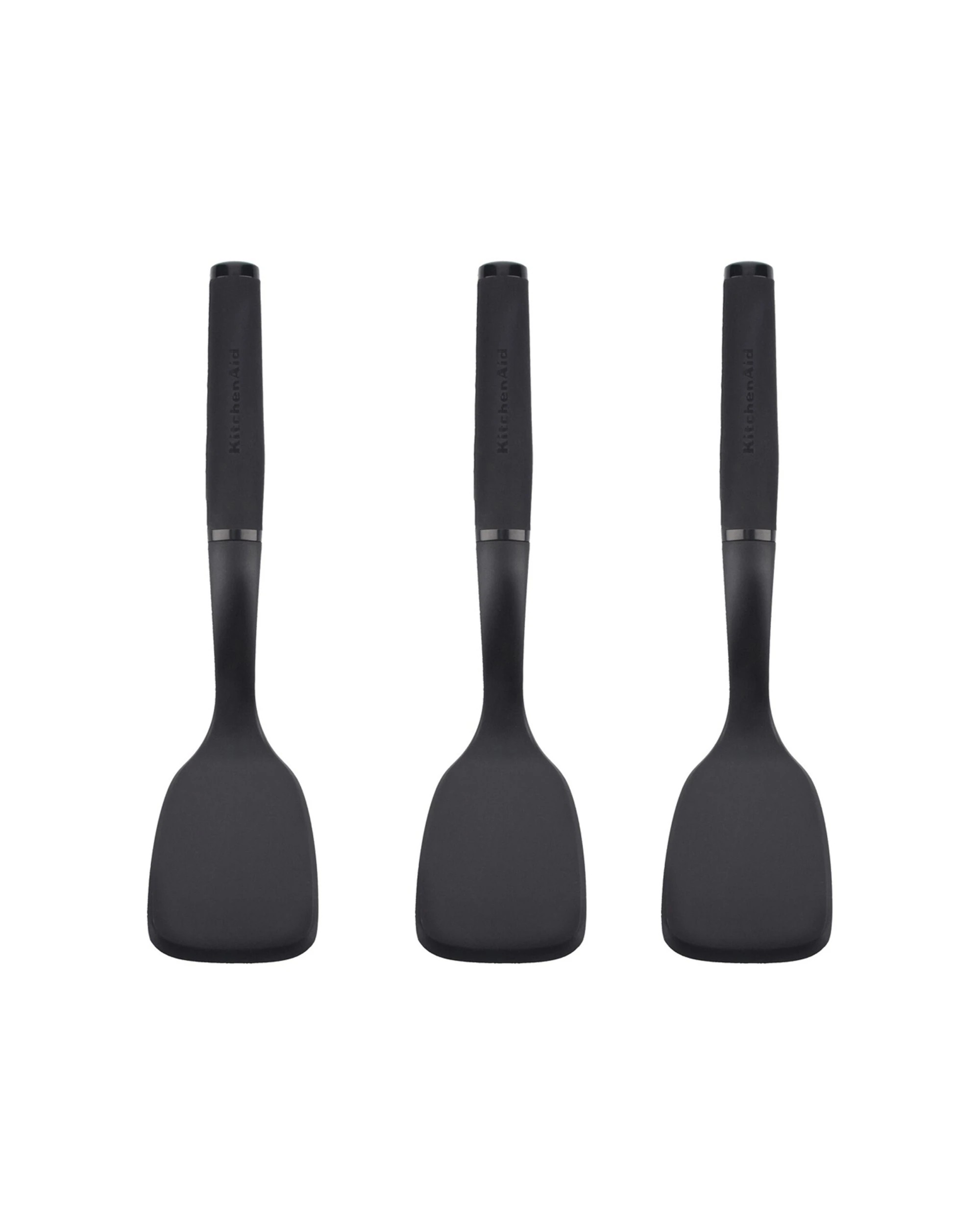 1 KitchenAid 3PK Soft Touch Short Turner Heat Resistant Nylon Kitchen Utensils - Black, 1 of 4