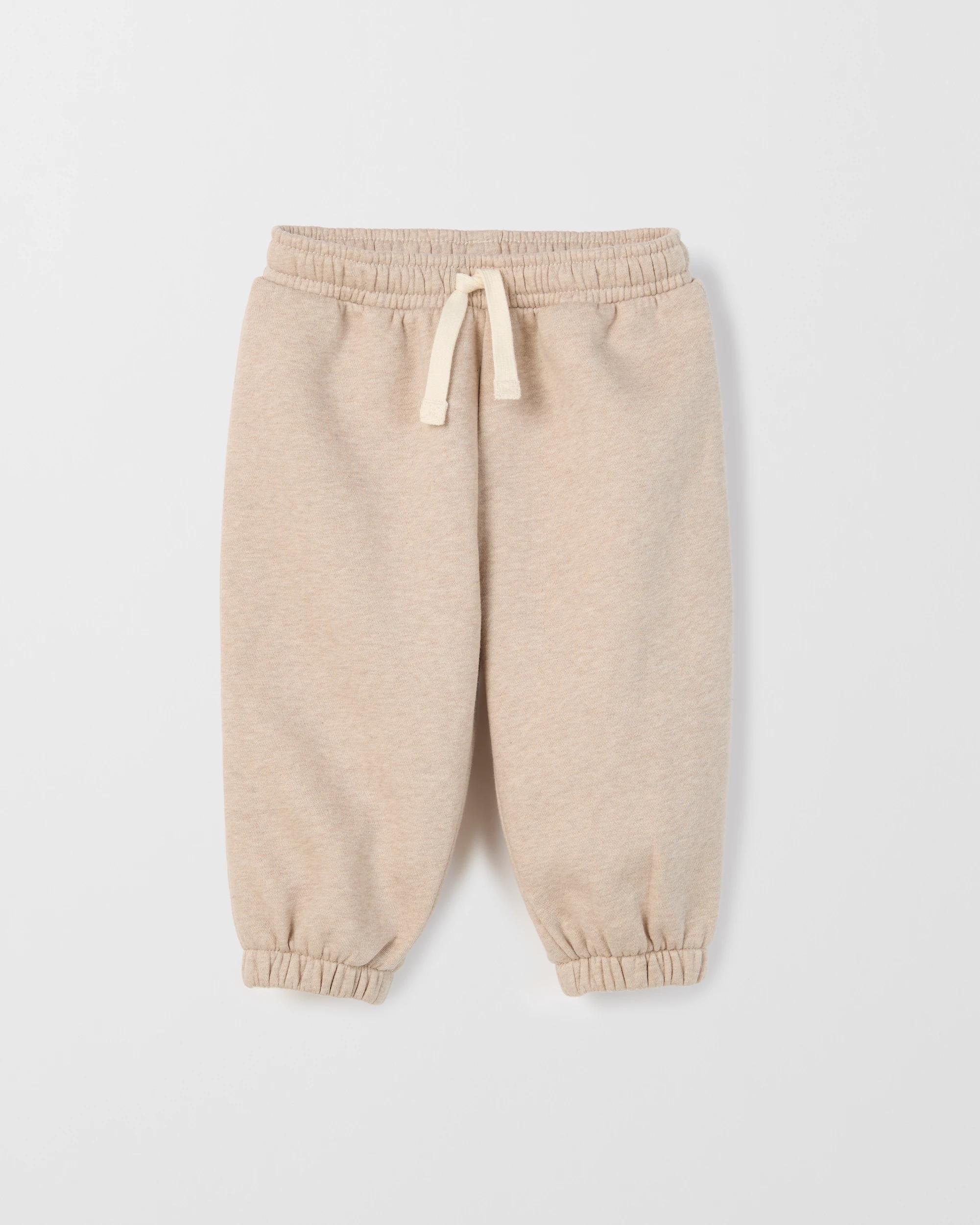 1 Target Baby Baby Australian Cotton Blend Plain Trackpants TAUPE MARLE, 1 of 1