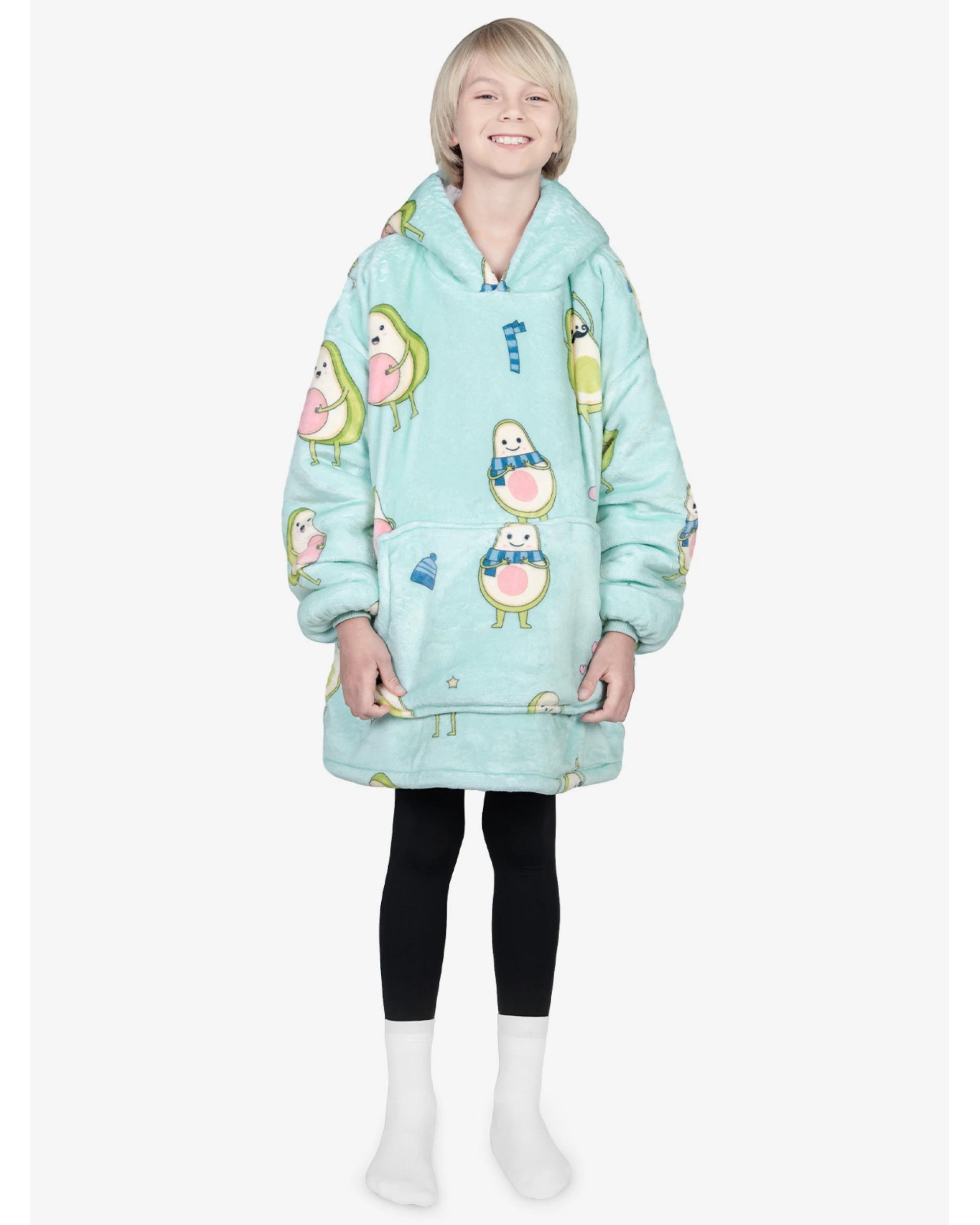 5 Advwin Wearable Blanket Flannel Hoodie Sweater Kids Avocado Family AVOCADO FAMILY, 5 of 6