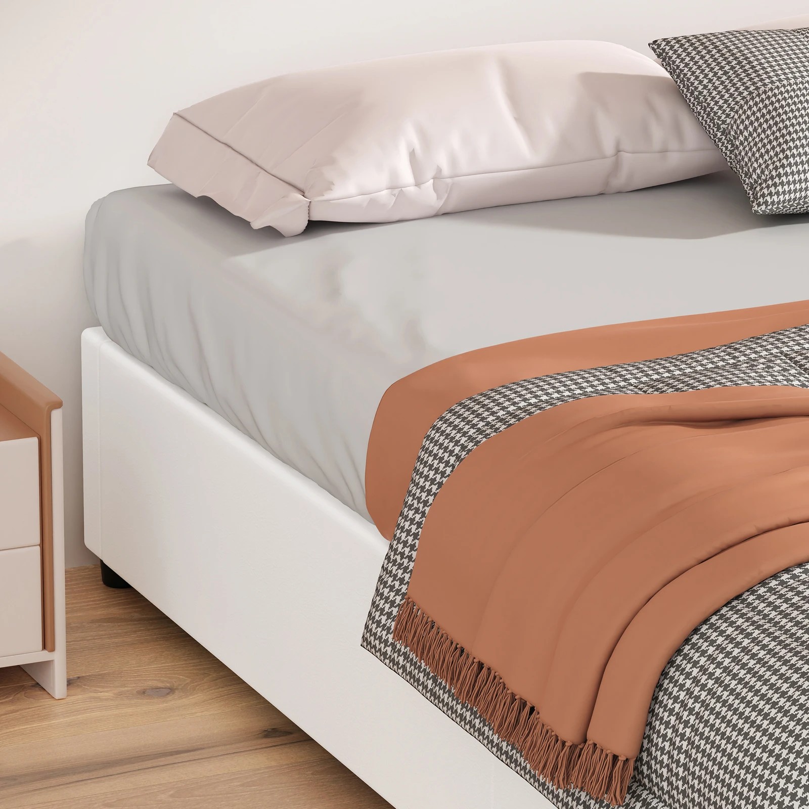 6 Alfordson Bed Frame Queen Size Gas Lift Storage Mattress Base Barlow - White, 6 of 10