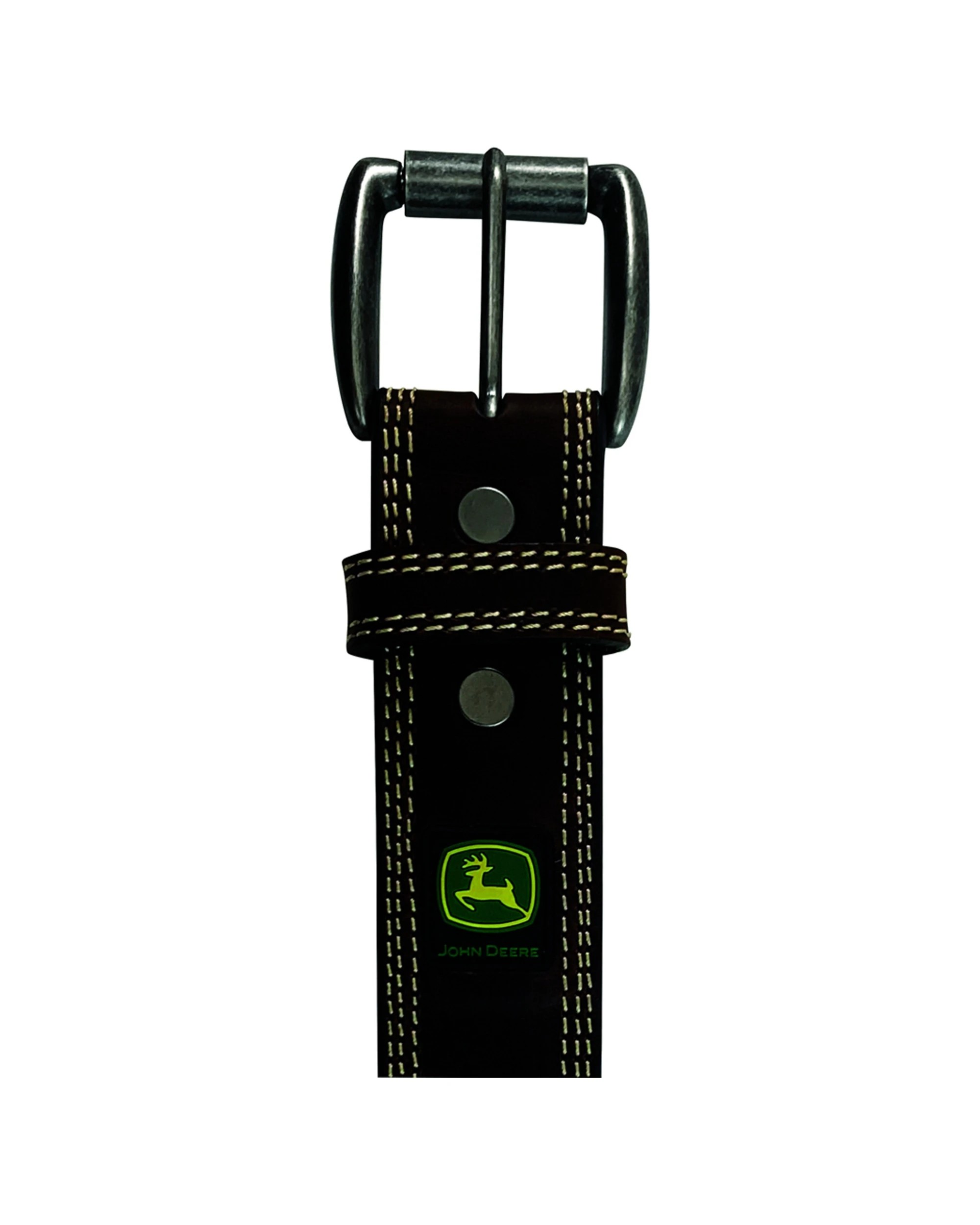 2 John Deere Men's Bridle Leather Belt Size 36 Roller Bar Buckle Dark - Brown, 2 of 3