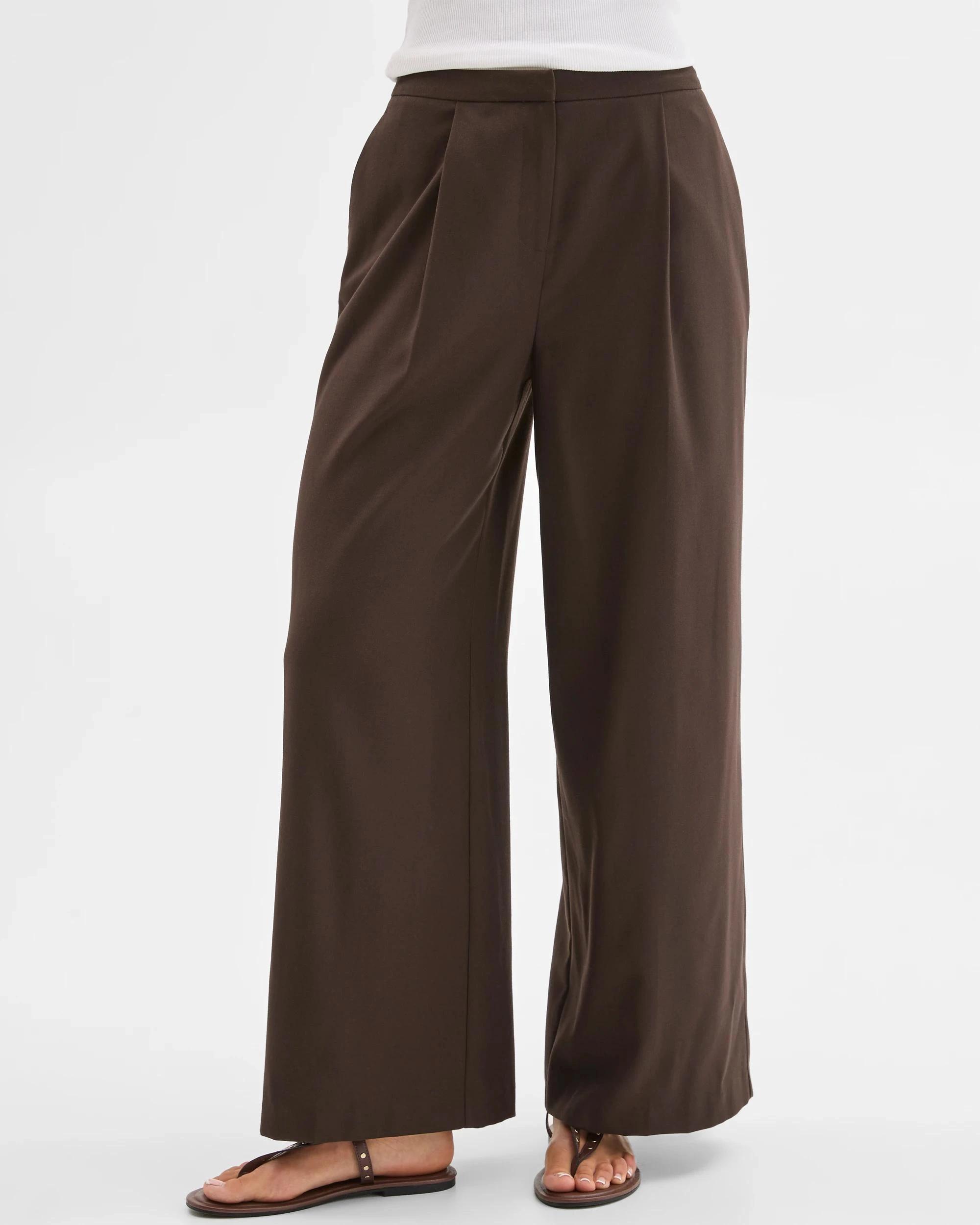 3 Lily Loves Wide Leg Tailored Pants CHOCOLATE, 3 of 6