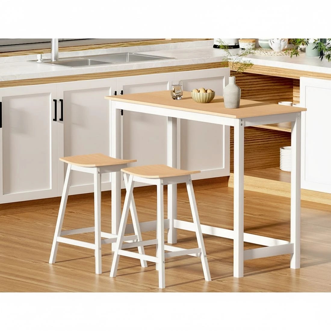 3 Artiss 2x Bar Stools Wooden Chairs Oak - Natural, 3 of 5