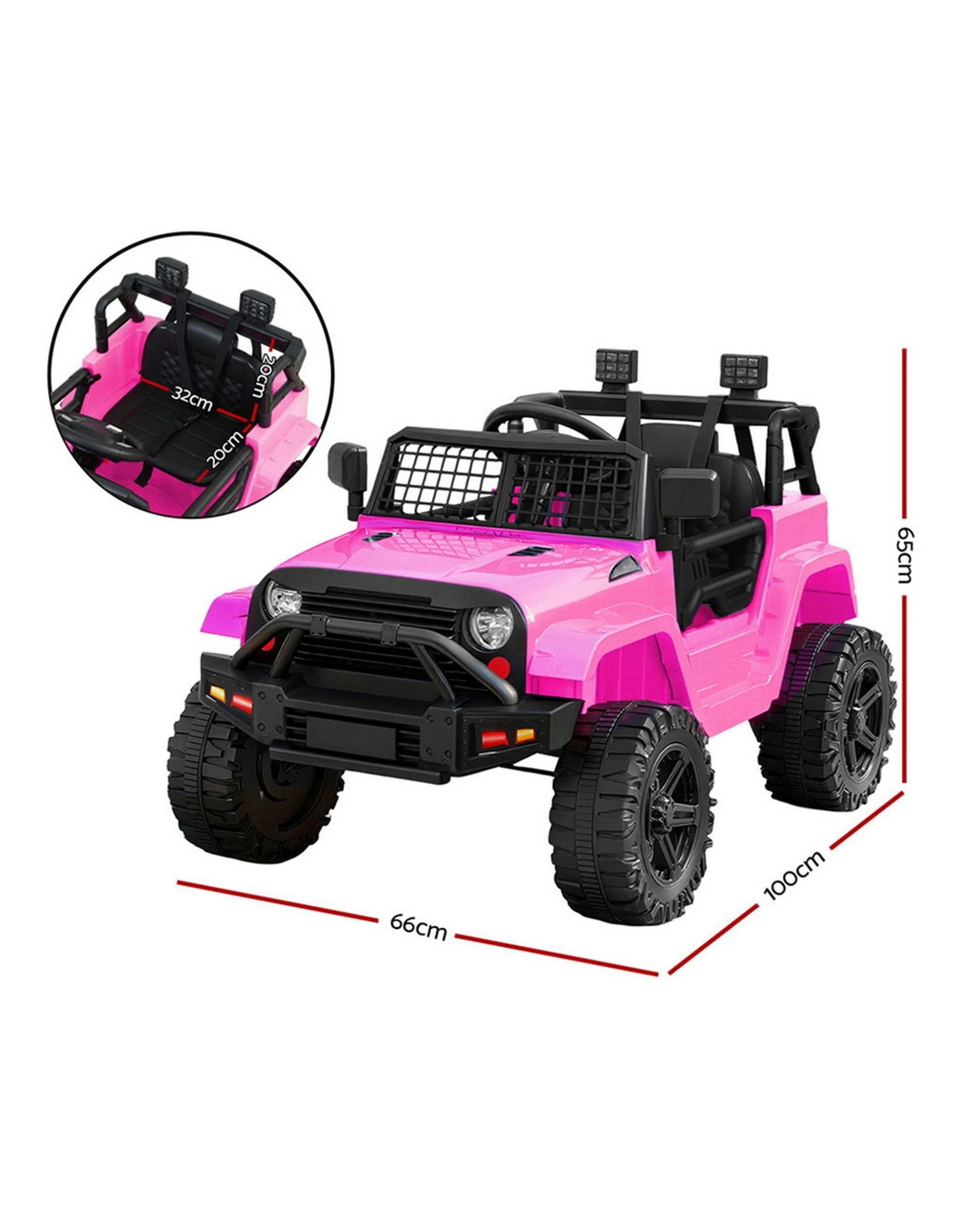 2 Rigo Kids Electric Ride On Car Jeep Toy Cars Remote 12V - Pink, 2 of 5