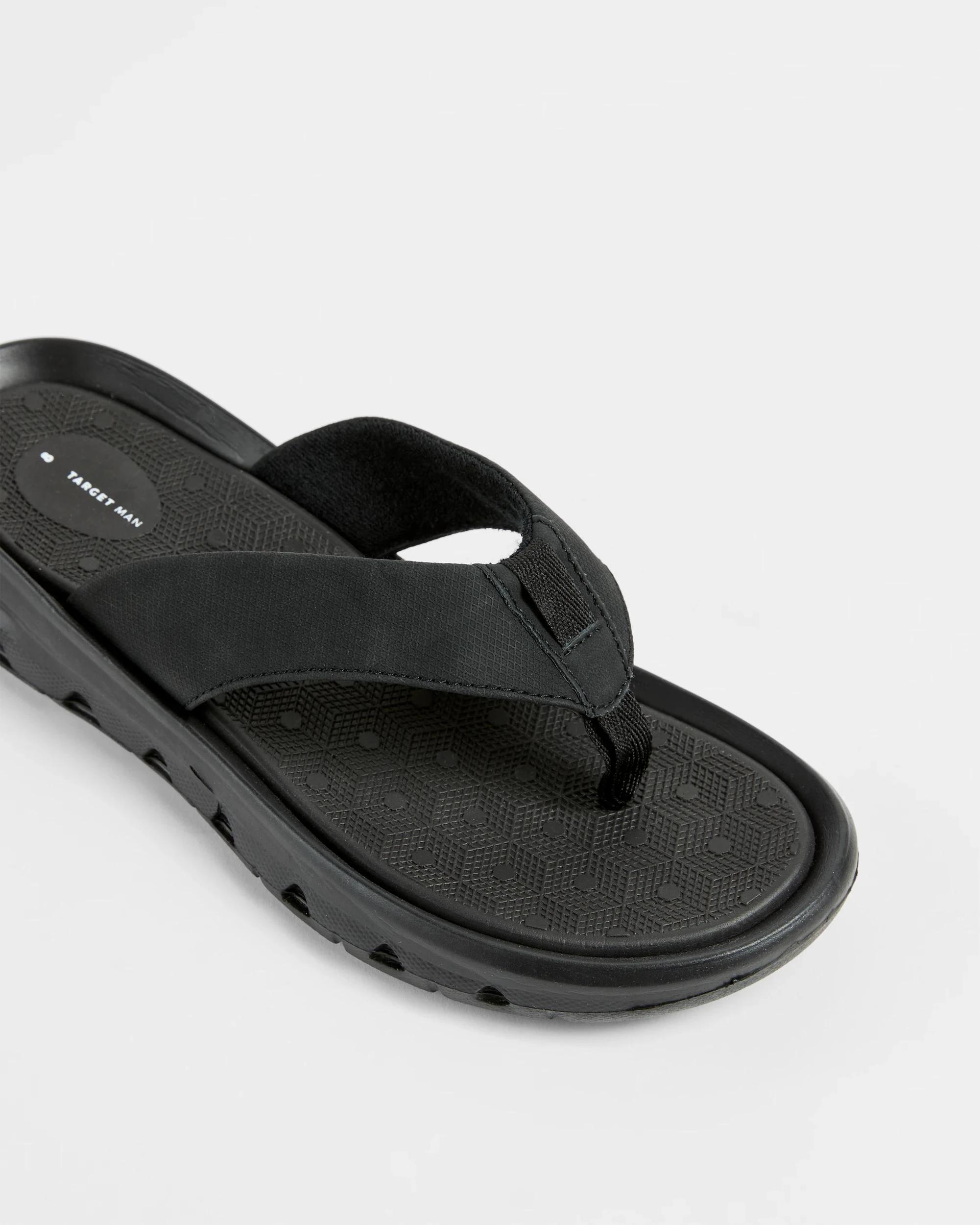 3 Target Mens Elevated Sporty Thongs BLACK, 3 of 3