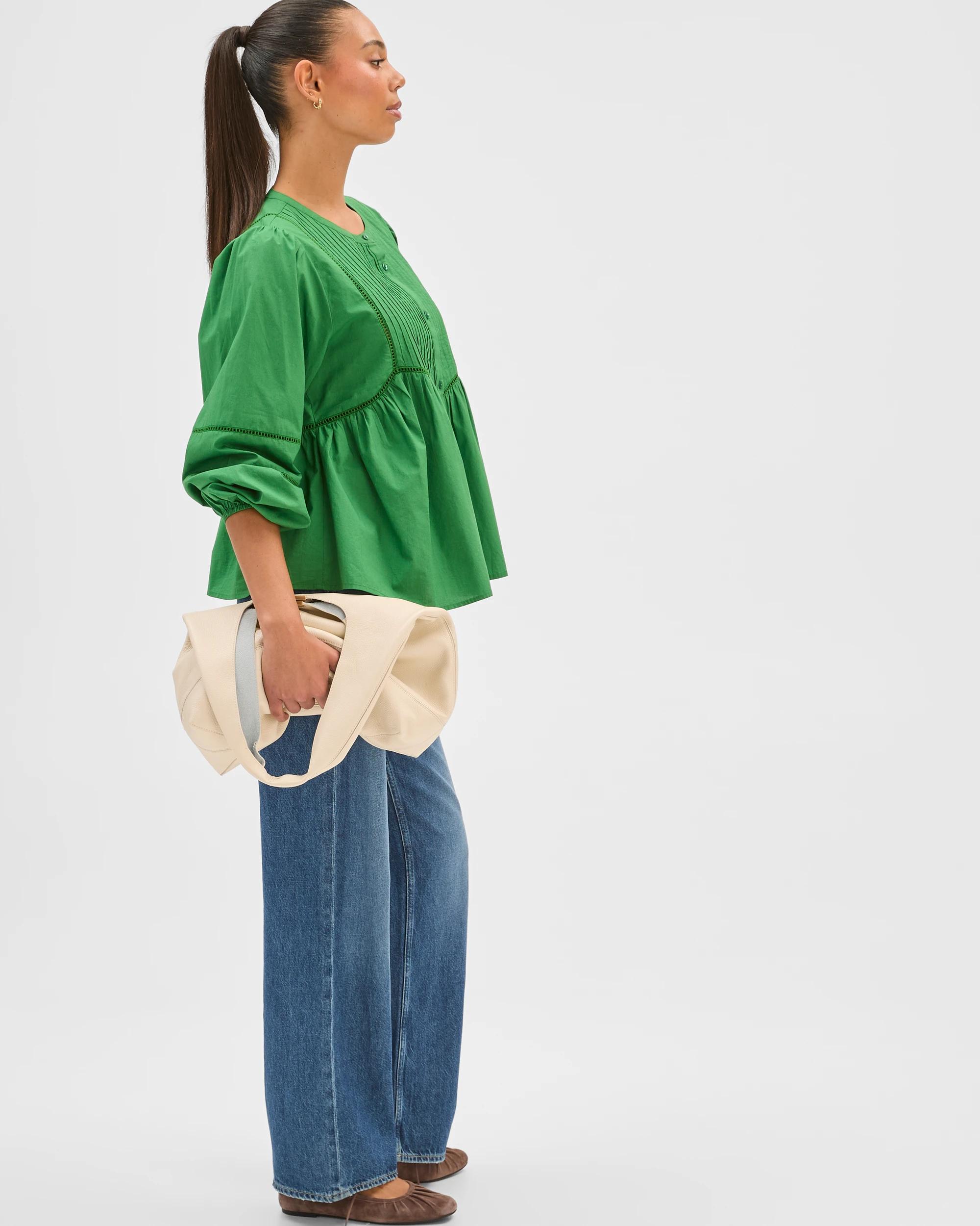 2 Target Woman Long Sleeve Femme Detail Blouse VERDANT GREEN, 2 of 8