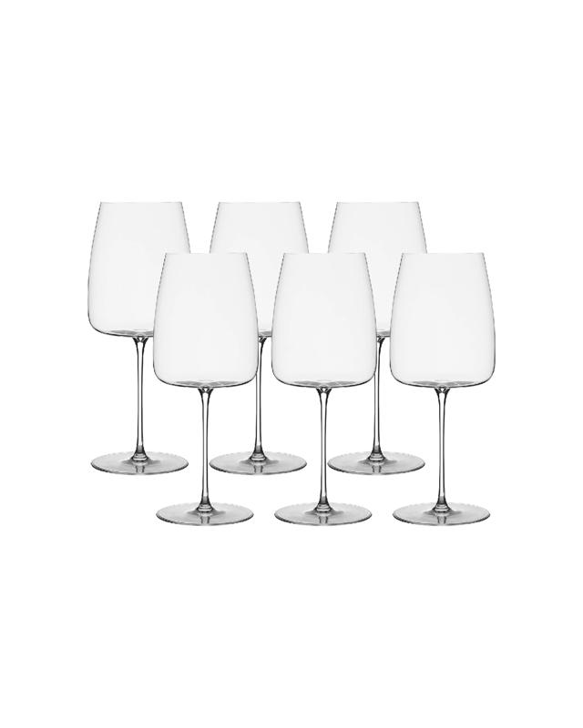 6pc Ecology Epicure Stemmed 600ml/23.5cm Red Wine Glasses Drinkware Set Clear
 - C