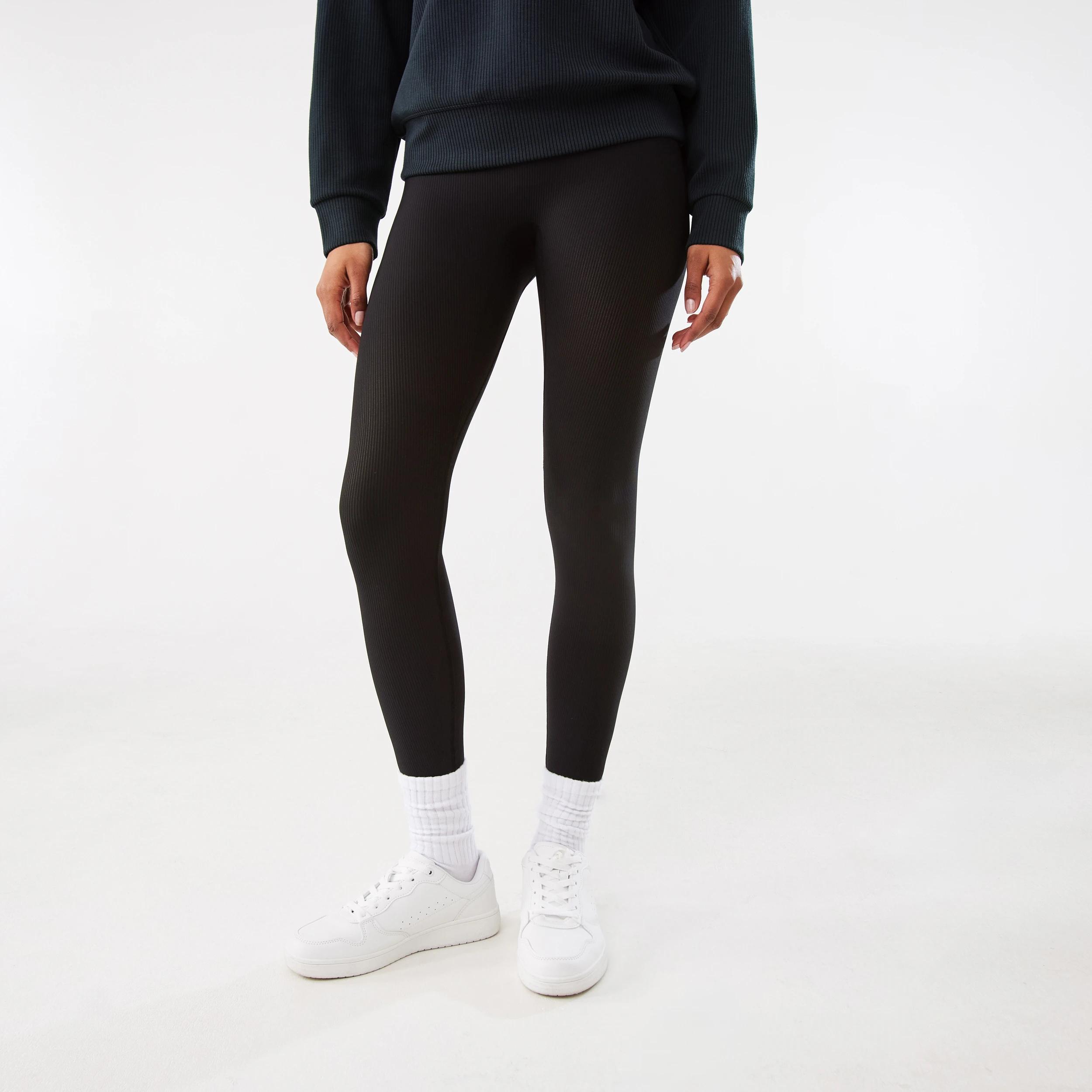 1 Active Womens Rib Leggings BLACK, 1 of 9