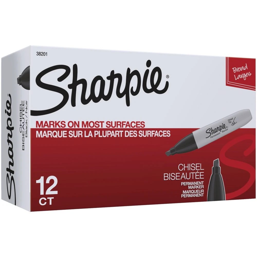 6 Sharpie Chisel Tip Permanent Markers Black 12 Pack, 6 of 6