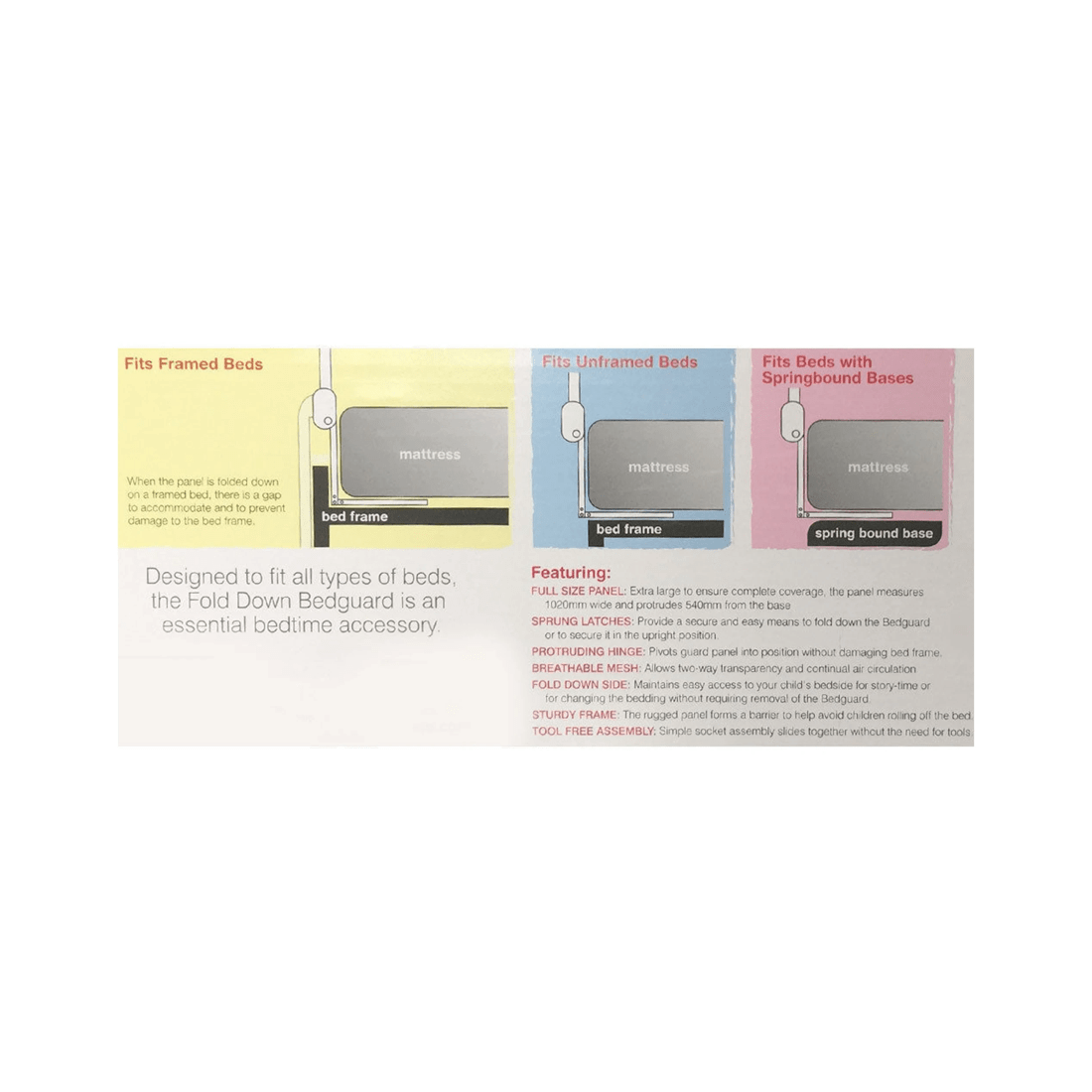 4 102cm White Safety Cot/bed Rail Guard
 - White, 4 of 4