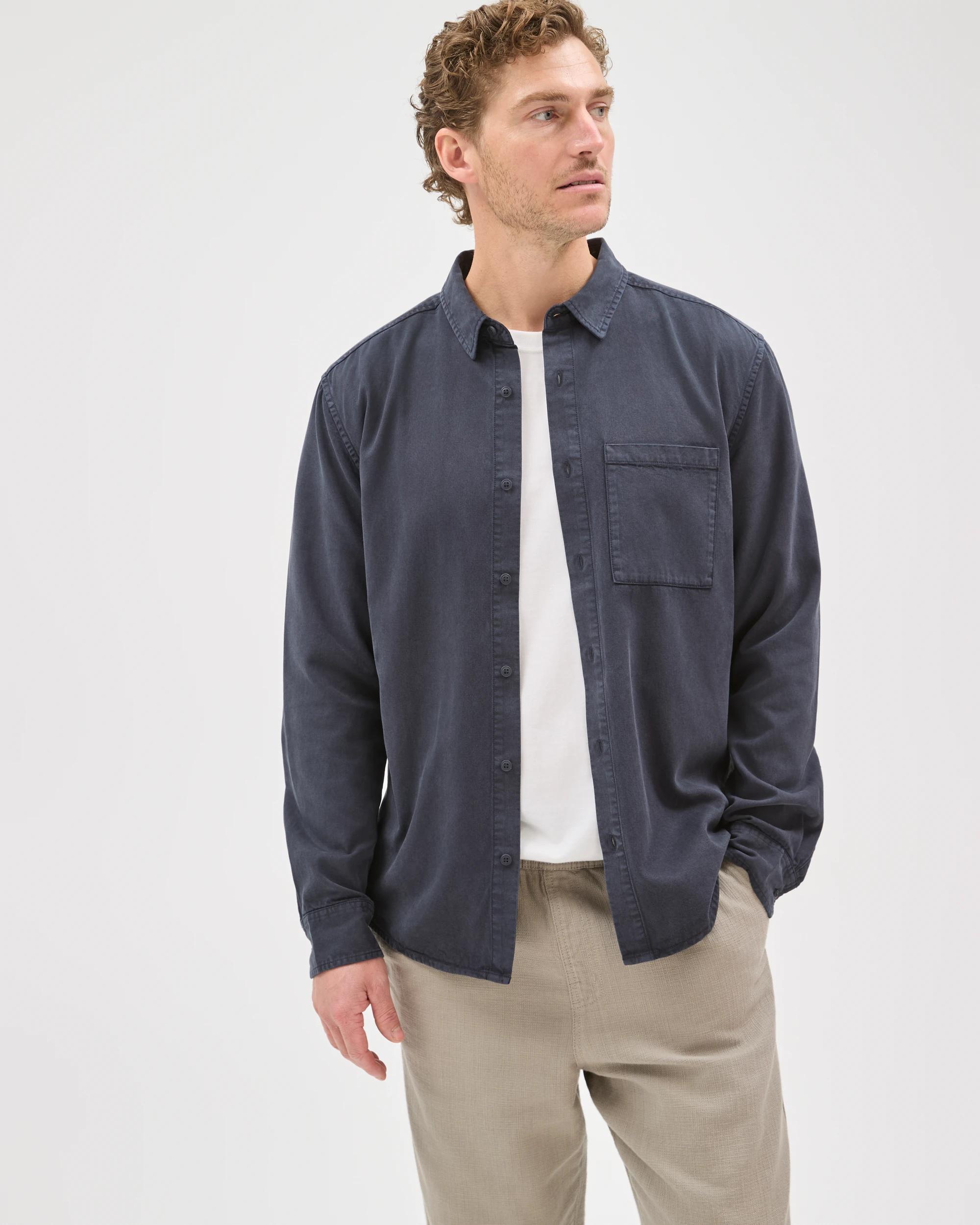 5 Target Man Long Sleeve Washed Shirt NIGHT SKY, 5 of 7
