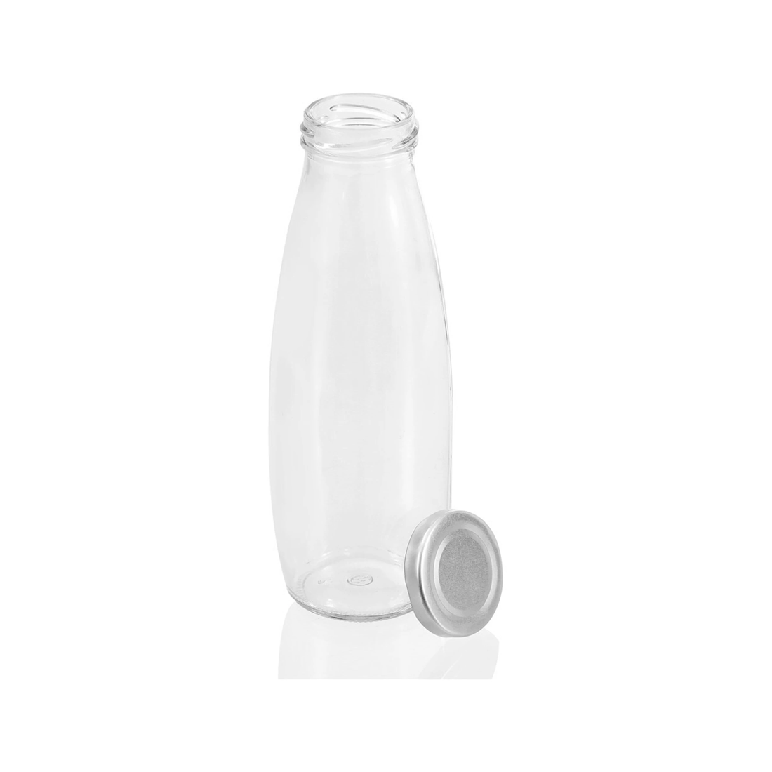 4 Lemon & Lime 450ml Glass Milk Bottle Container Storage W/ Screw Top Lid Assorted
 - Multi, 4 of 5