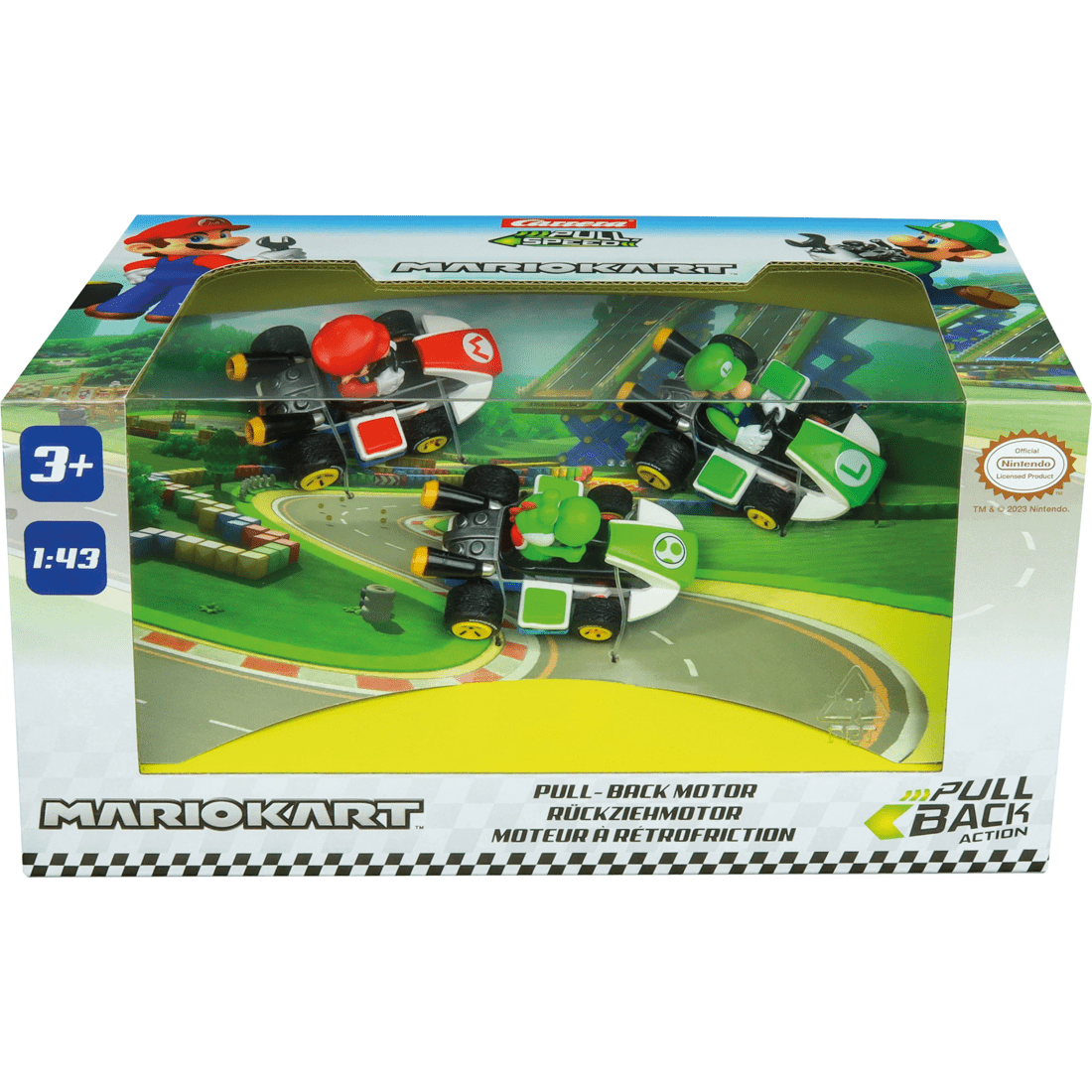 1 3 Pack Carrera Pull Speed MarioKart 1:43 Scale Vehicles, 1 of 5