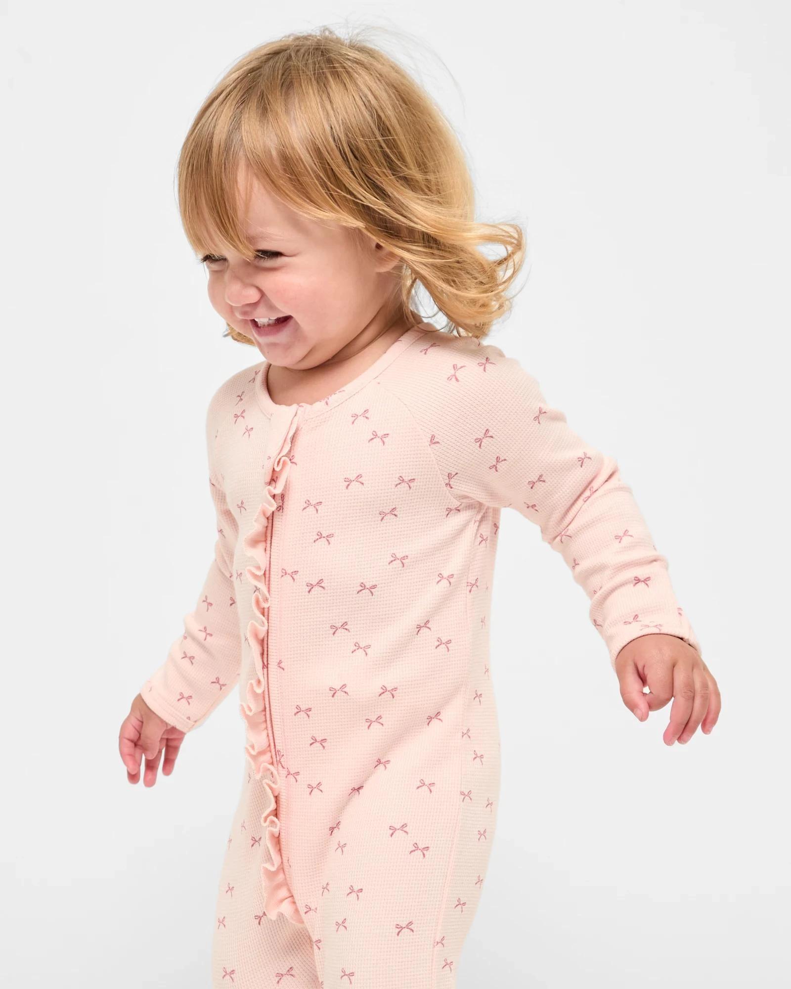 1 Target Baby Baby Organic Cotton Waffle Frill Coverall ROSE PINK MARLE, 1 of 4