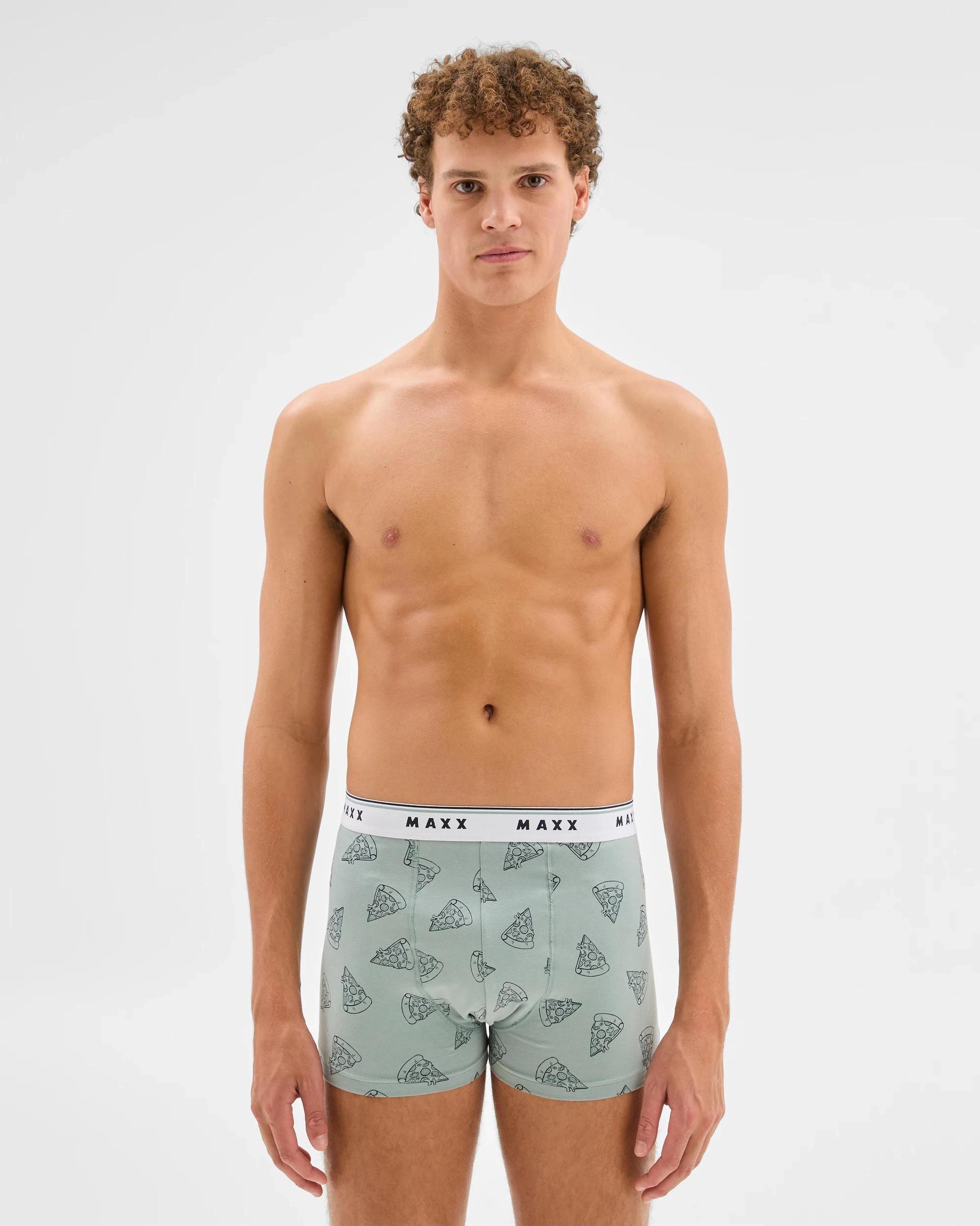 2 Australian Cotton Blend Mens Hipster Trunk 3 Pack - Maxx PIZZA MULTI, 2 of 4