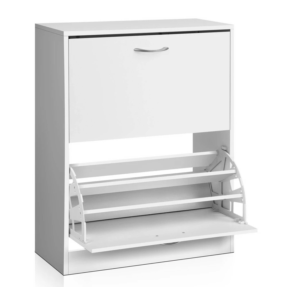 1 Artiss Shoe Rack Cabinet Adjustable Shelves 24 Pairs Iris - White, 1 of 4