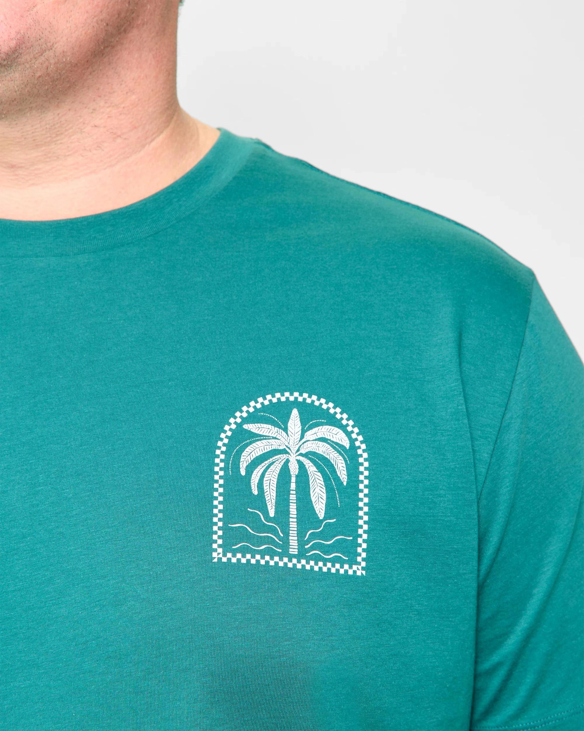 5 Target Man Plus Plus Size Australian Cotton Palm Print T-Shirt TEAL, 5 of 5