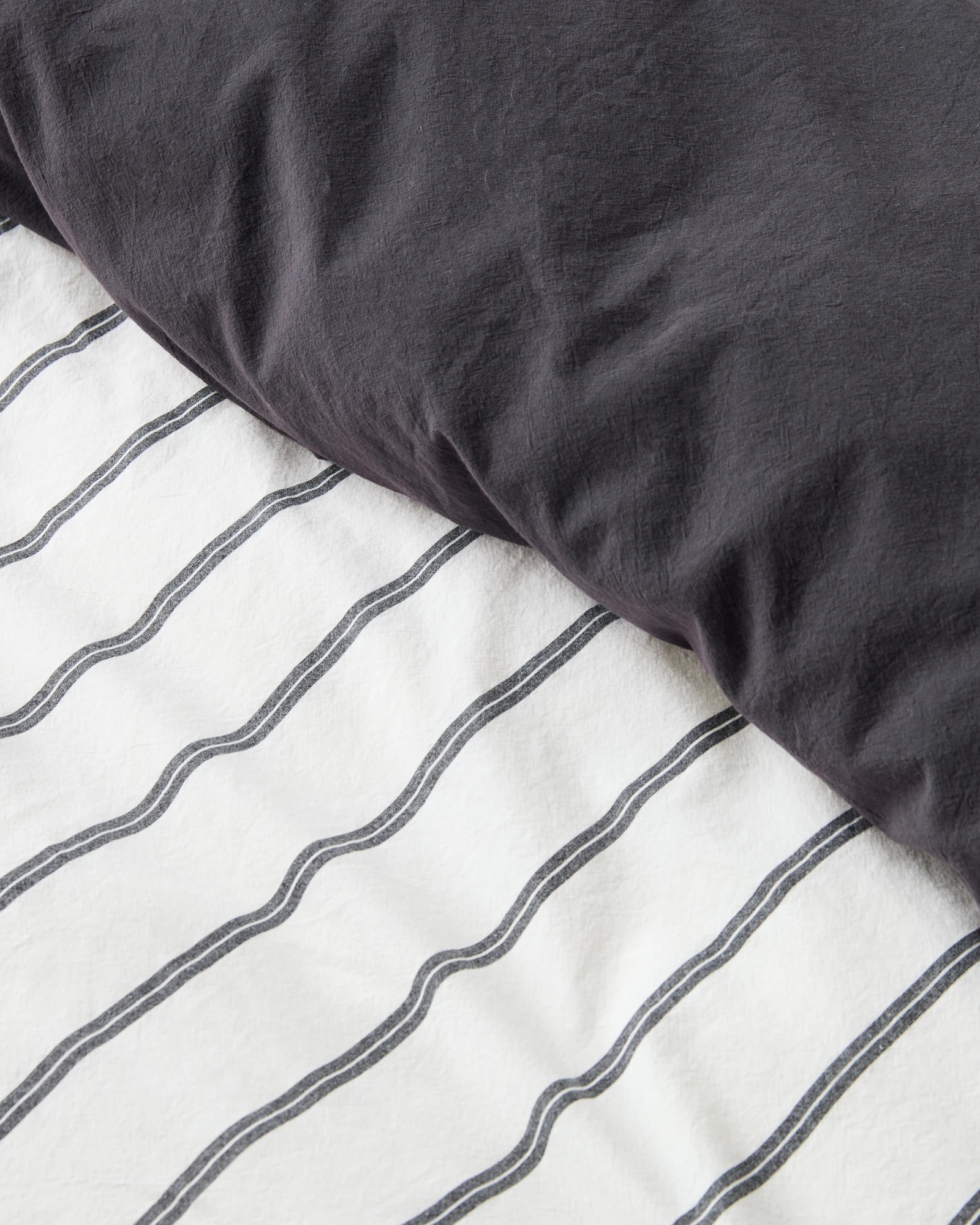 6 Arlo Stonewash Stripe Quilt Cover Set - Super King Bed - Black, 6 of 6