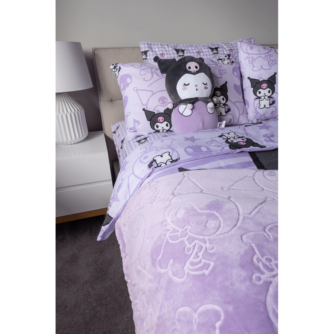 3 Hello Kitty Kuromi Blanket With Cushion
 - Purple, 3 of 5