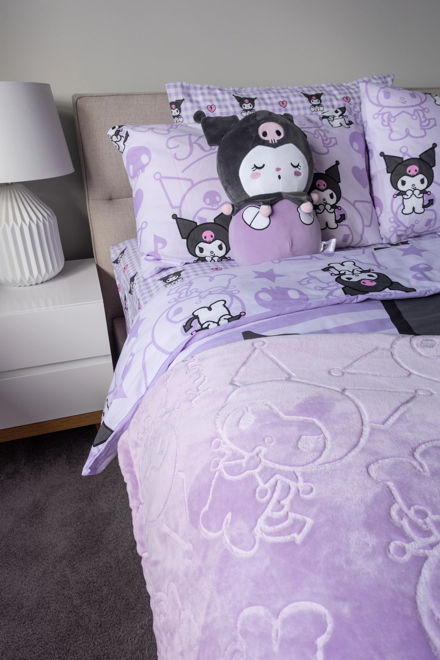 3 Hello Kitty Kuromi Blanket With Cushion
 - Purple, 3 of 5