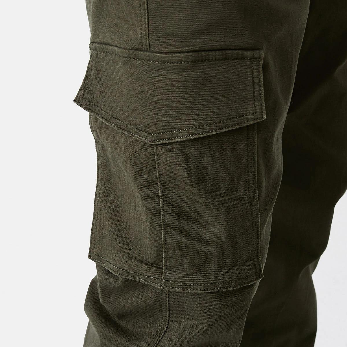 6 Elastic Waist and Cuffed Cargo Pants Grn Khaki, 6 of 6