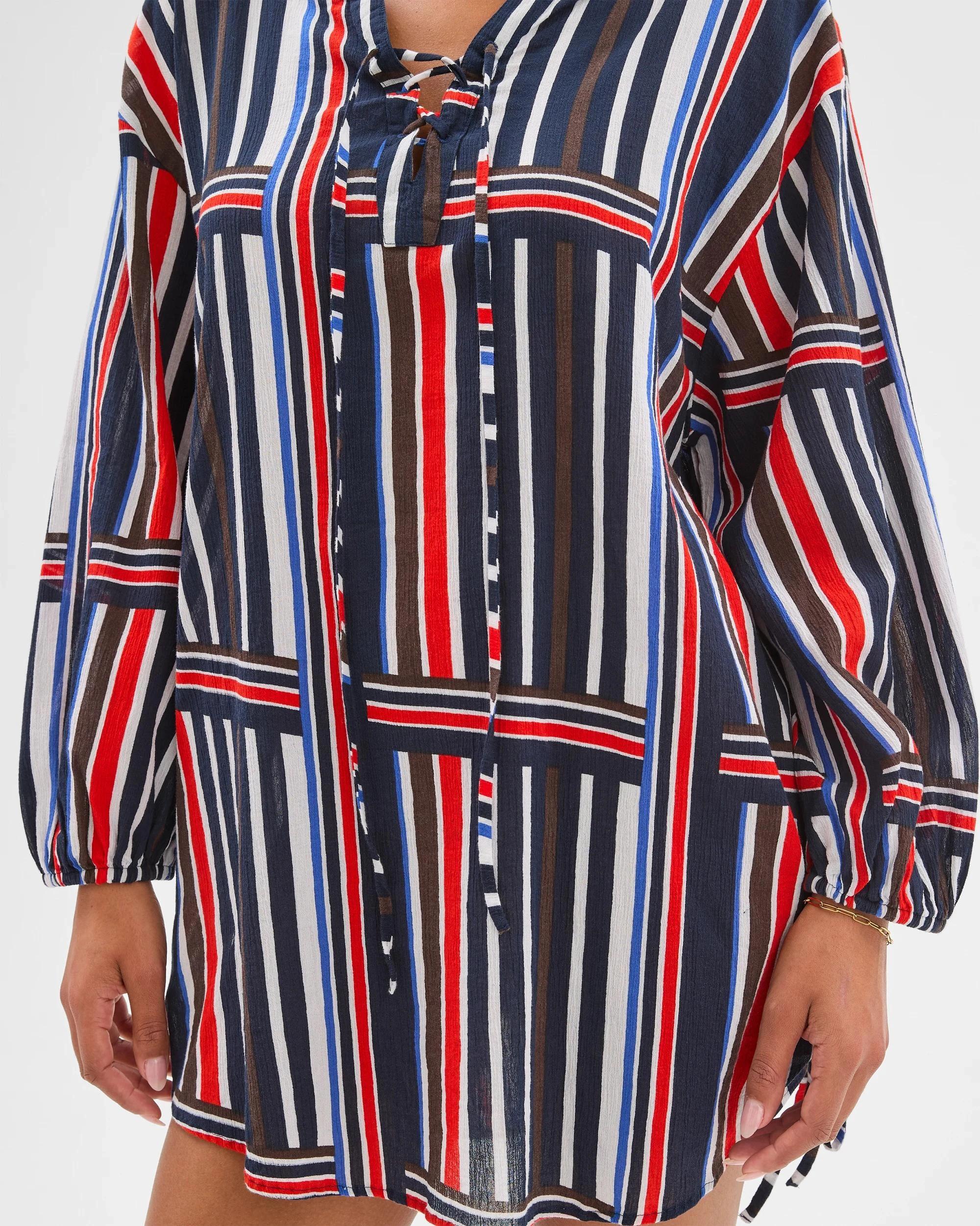 5 Target Resort Lace Up Beach Tunic STRIPE, 5 of 5