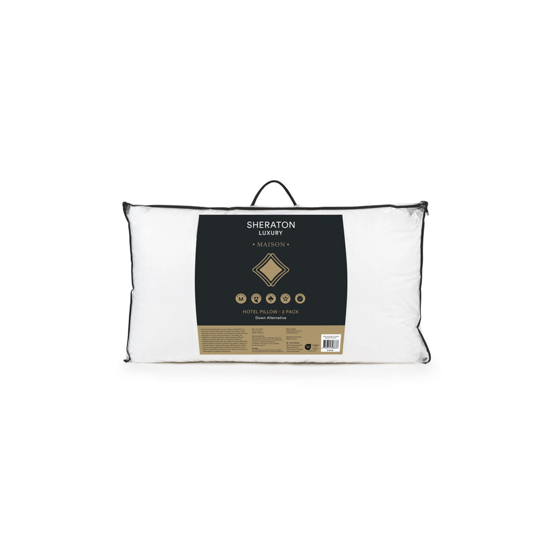 1 Sheraton Luxury Maison 2pc King Size Medium Hotel Pillow Set.
 - White, 1 of 3