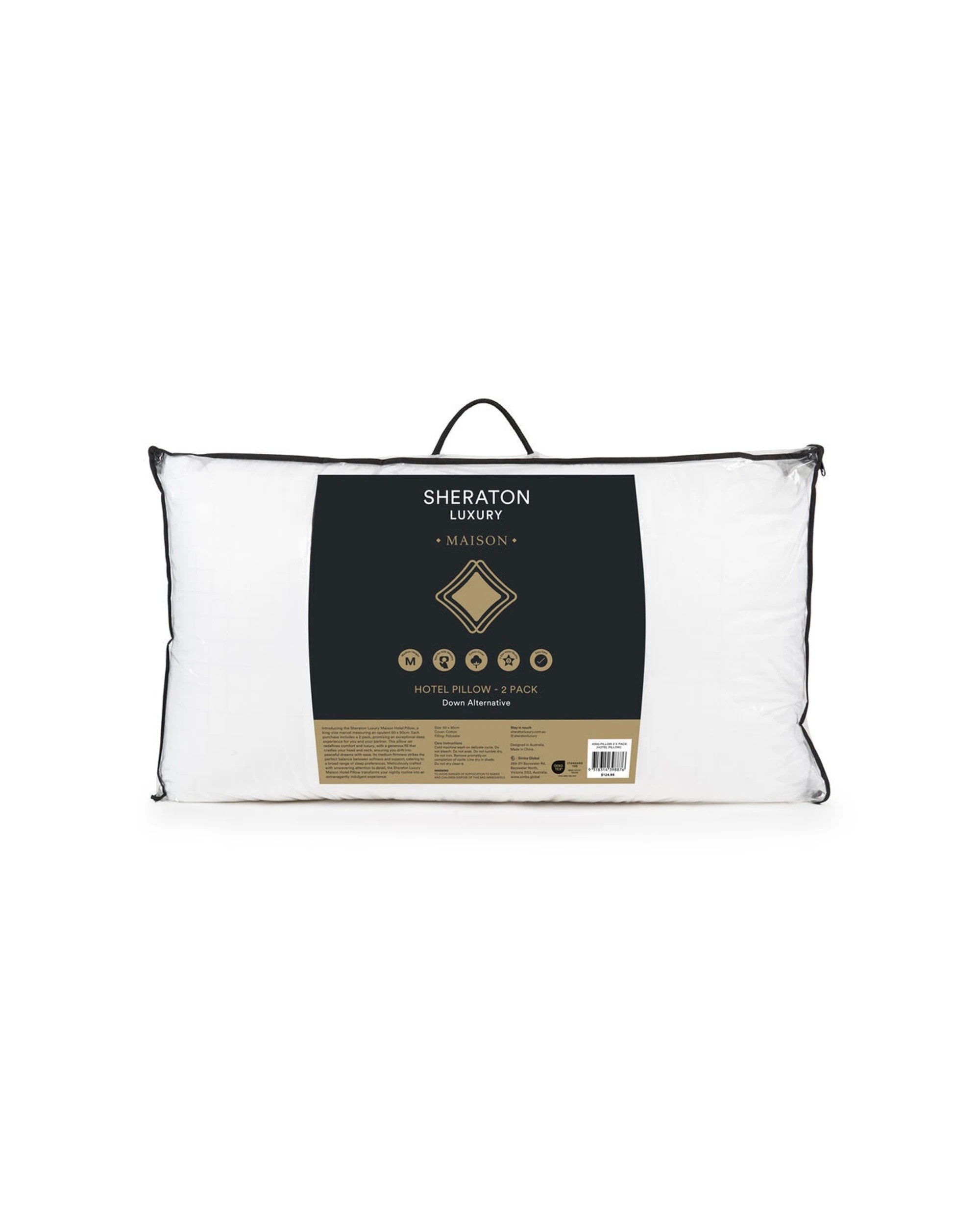 1 Sheraton Luxury Maison 2pc King Size Medium Hotel Pillow Set.
 - White, 1 of 3