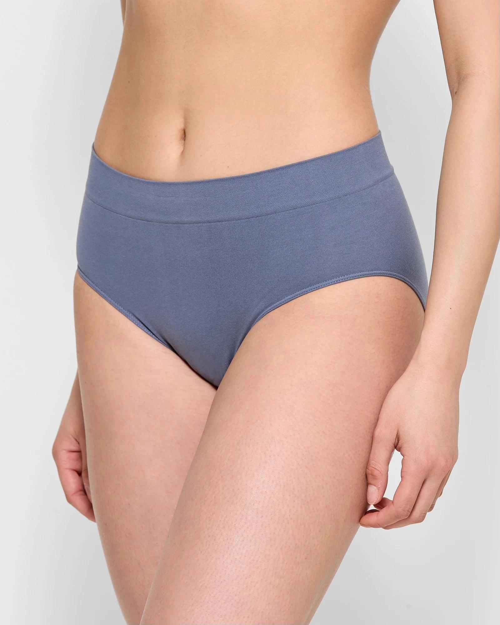 4 Target 2 Pack Cotton Seamfree Midi Briefs GREY MARLE/FOLK GREY, 4 of 4