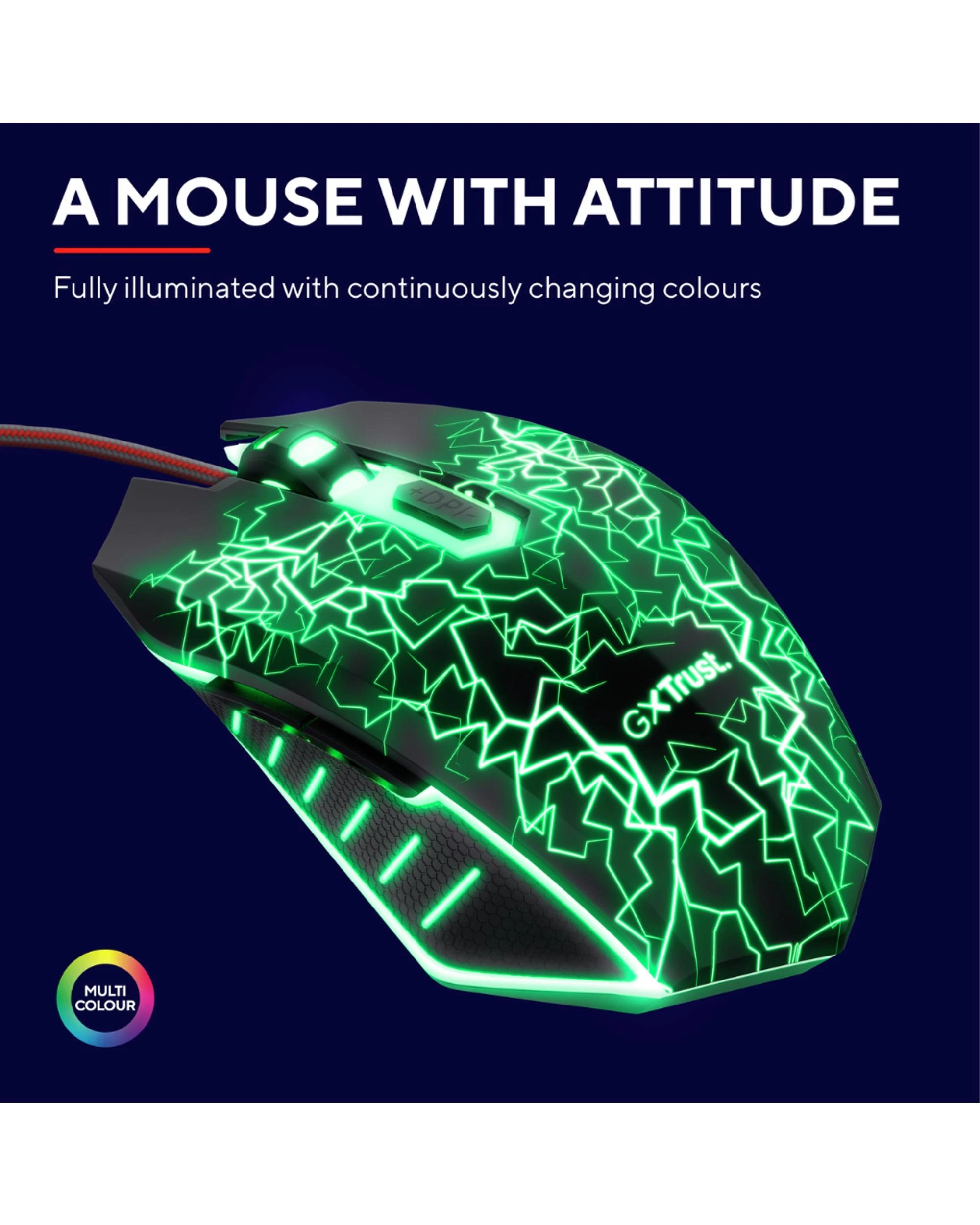 7 Trust GXT105X Izza Wired RGB Gaming Mouse - Black, 7 of 9