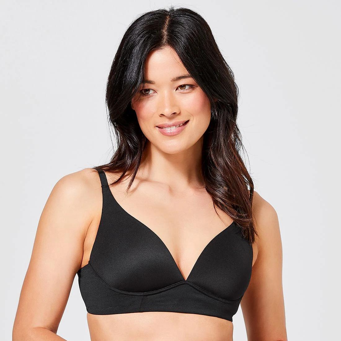 2 Target Soft Comfort Wirefree T-Shirt Bra BLACK, 2 of 4