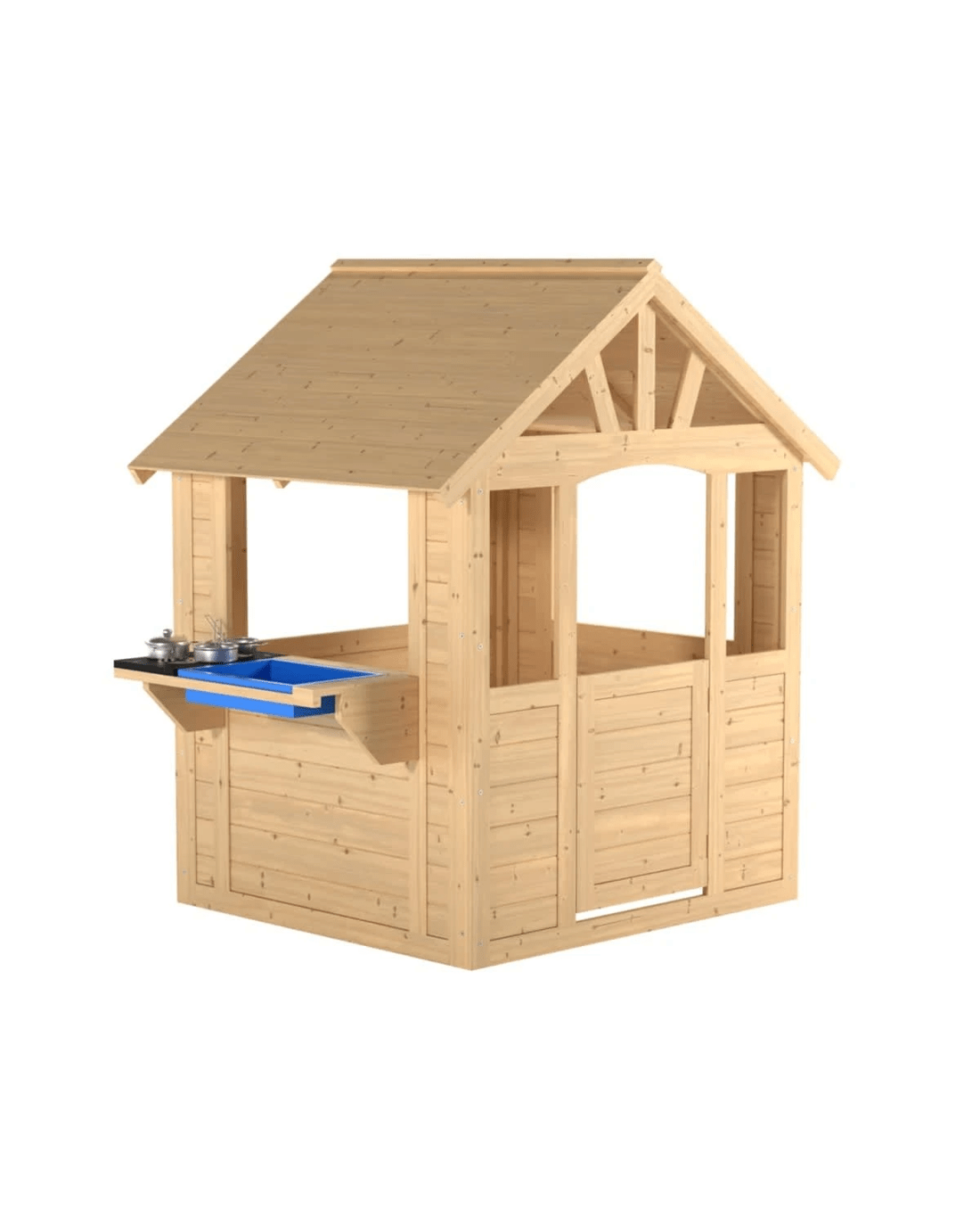 3 Activo Let's Go Play: Wooden Cubby House with Kitchen, 3 of 5